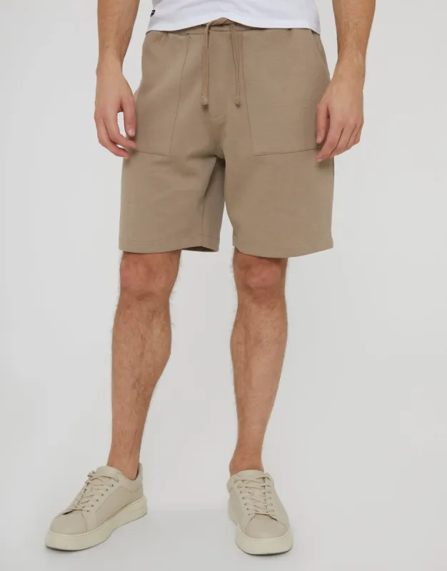 Men's Stone Pique Sweat Shorts sold by Threadbare