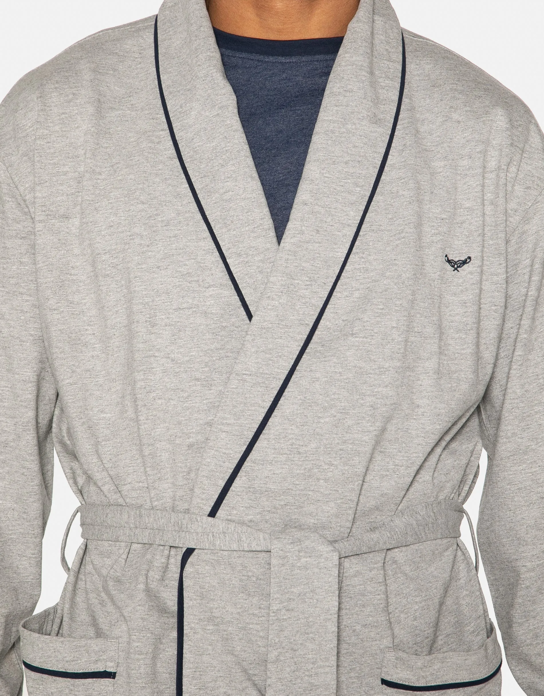 Men's Light Grey Lightweight Dressing Gown sold by Threadbare product image thumbnail 4