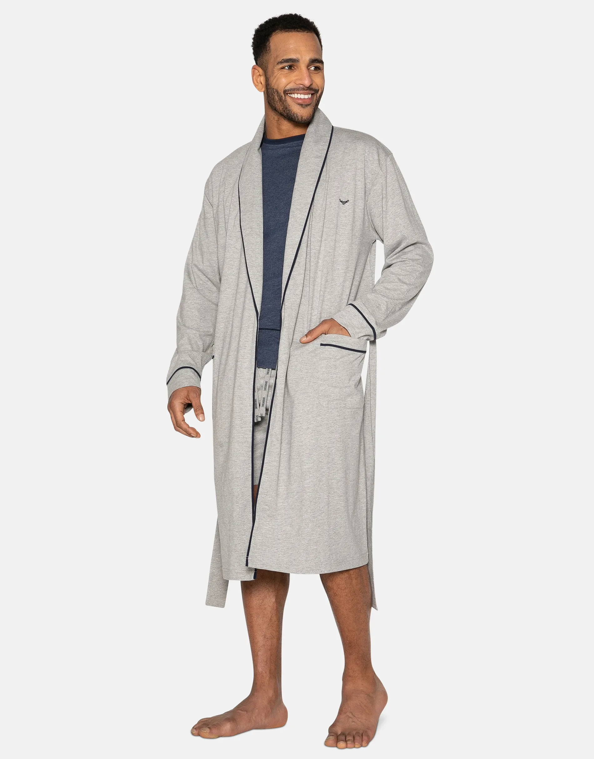 Men's Light Grey Lightweight Dressing Gown sold by Threadbare