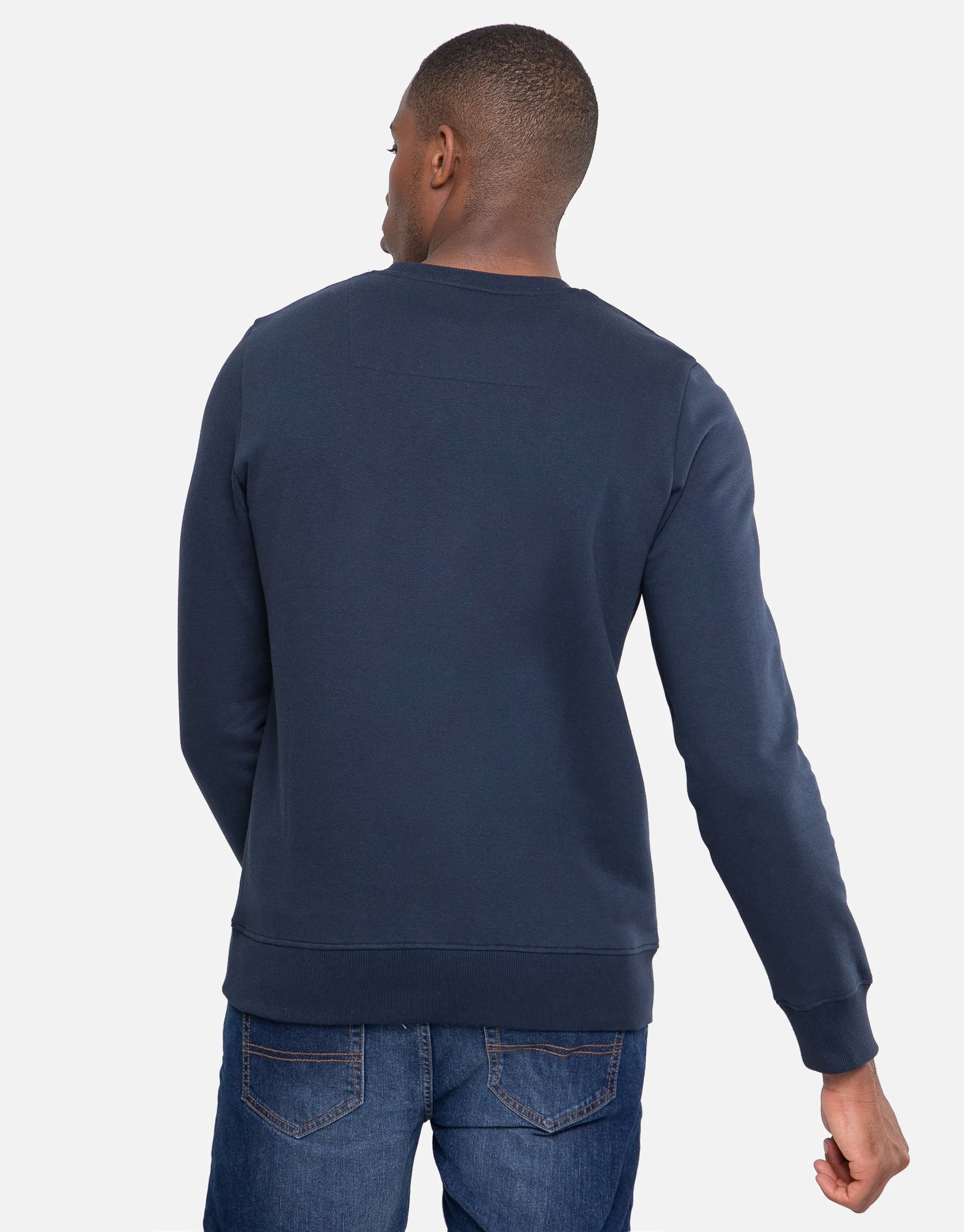 Men's Navy Crew Neck Sweatshirt sold by Threadbare product image thumbnail 2
