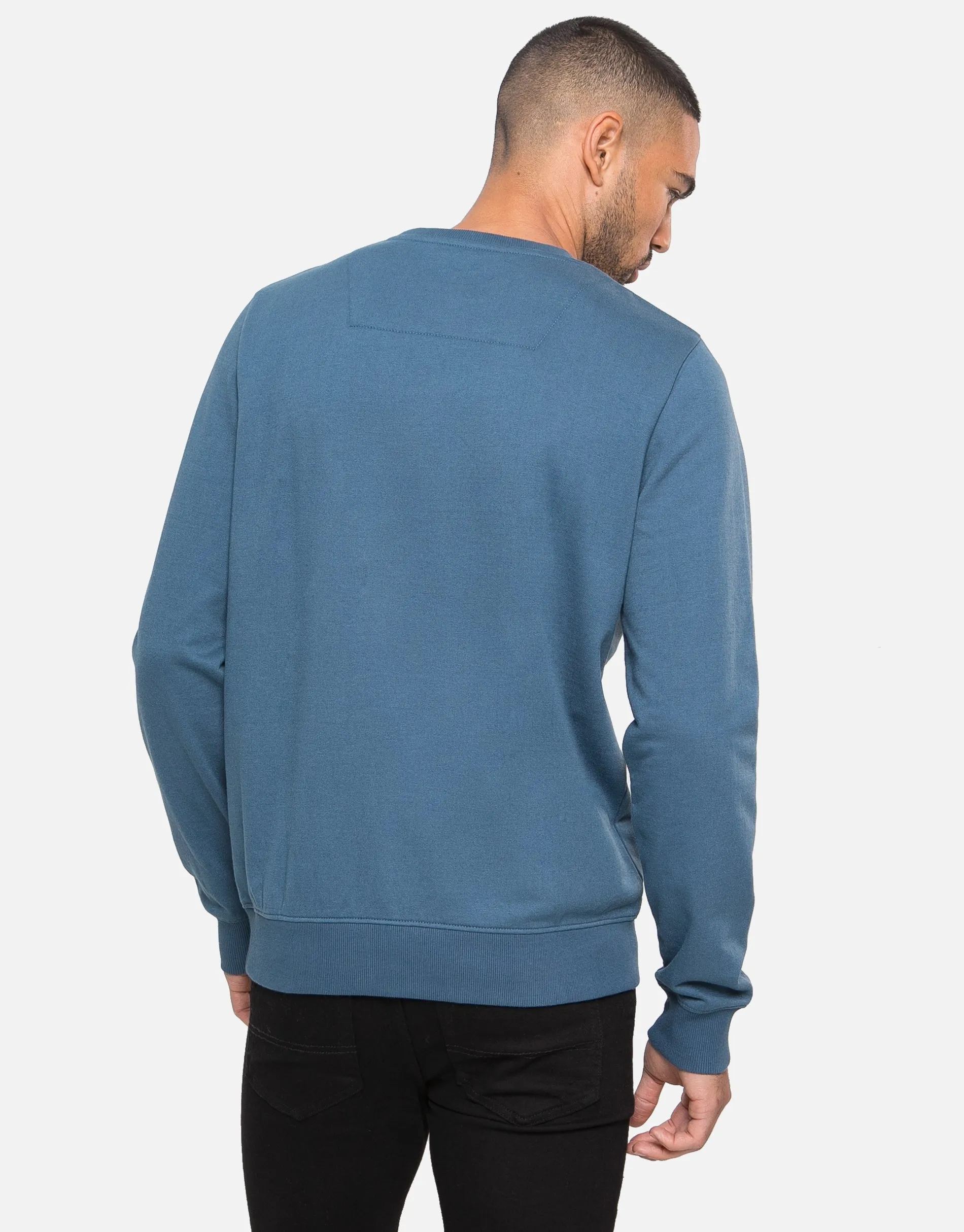 Men's Blue Crew Neck Sweatshirt sold by Threadbare product image thumbnail 2