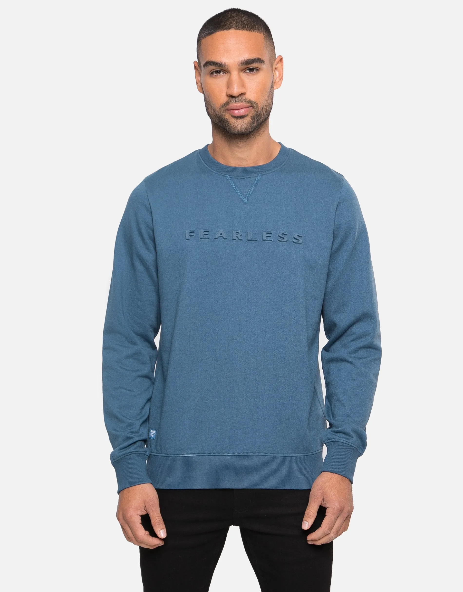 Men's Blue Crew Neck Sweatshirt sold by Threadbare