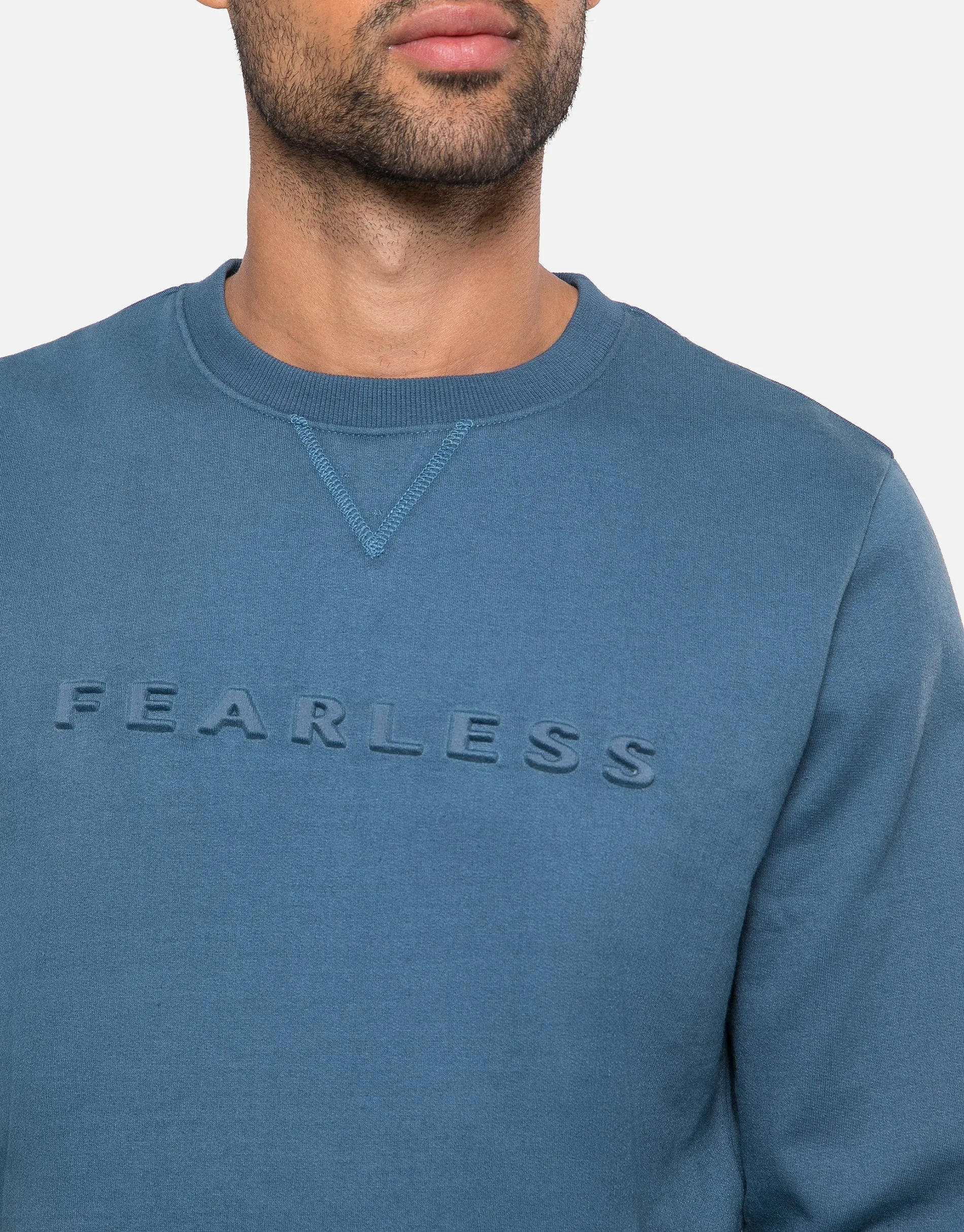 Men's Blue Crew Neck Sweatshirt sold by Threadbare product image thumbnail 4
