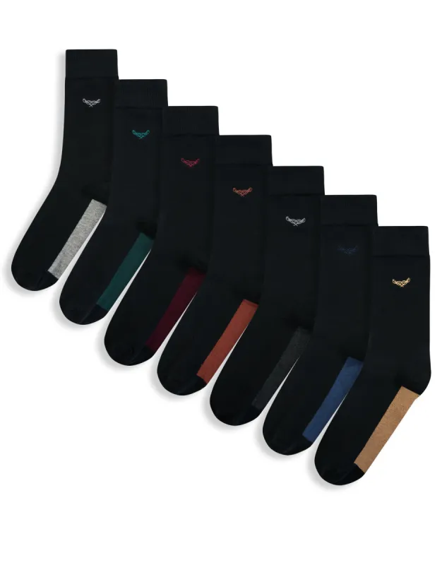 Men's Black Coloured Sole Socks (7 Pack) sold by Threadbare