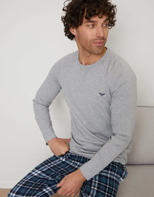 Grey Check Long Pyjama Sweatshirt & Pants (2-Piece Set) sold by Threadbare