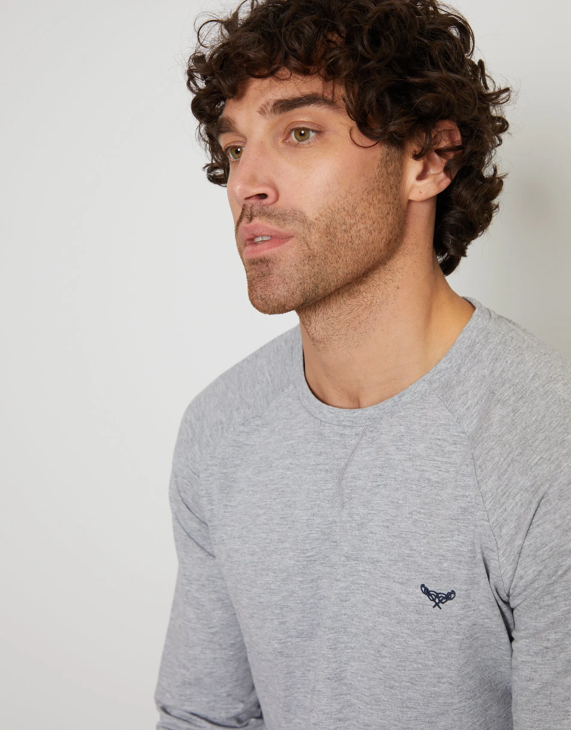 Grey Check Long Pyjama Sweatshirt & Pants (2-Piece Set) sold by Threadbare product image thumbnail 4