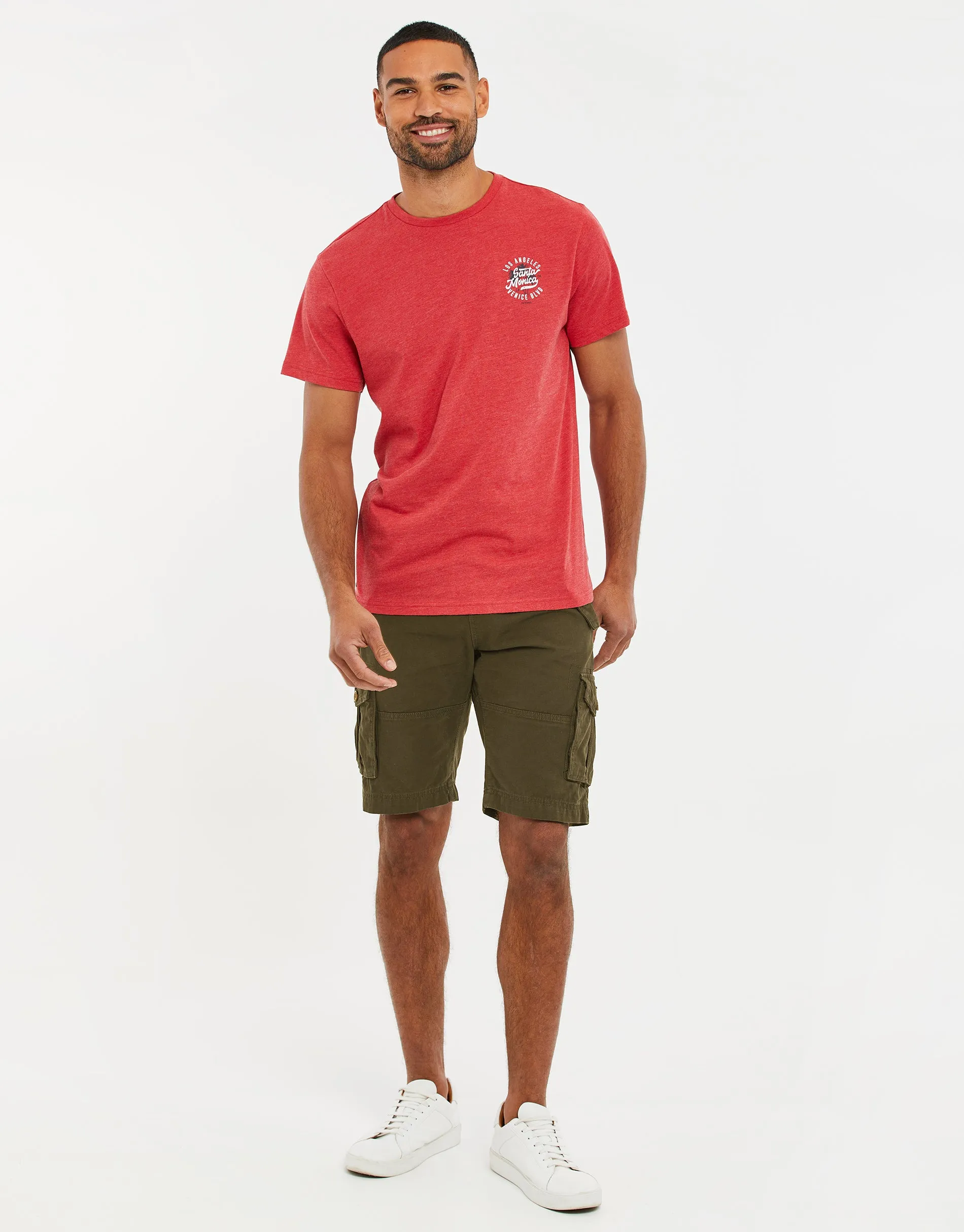 Men's Khaki Belted Cargo Shorts sold by Threadbare product image thumbnail 3