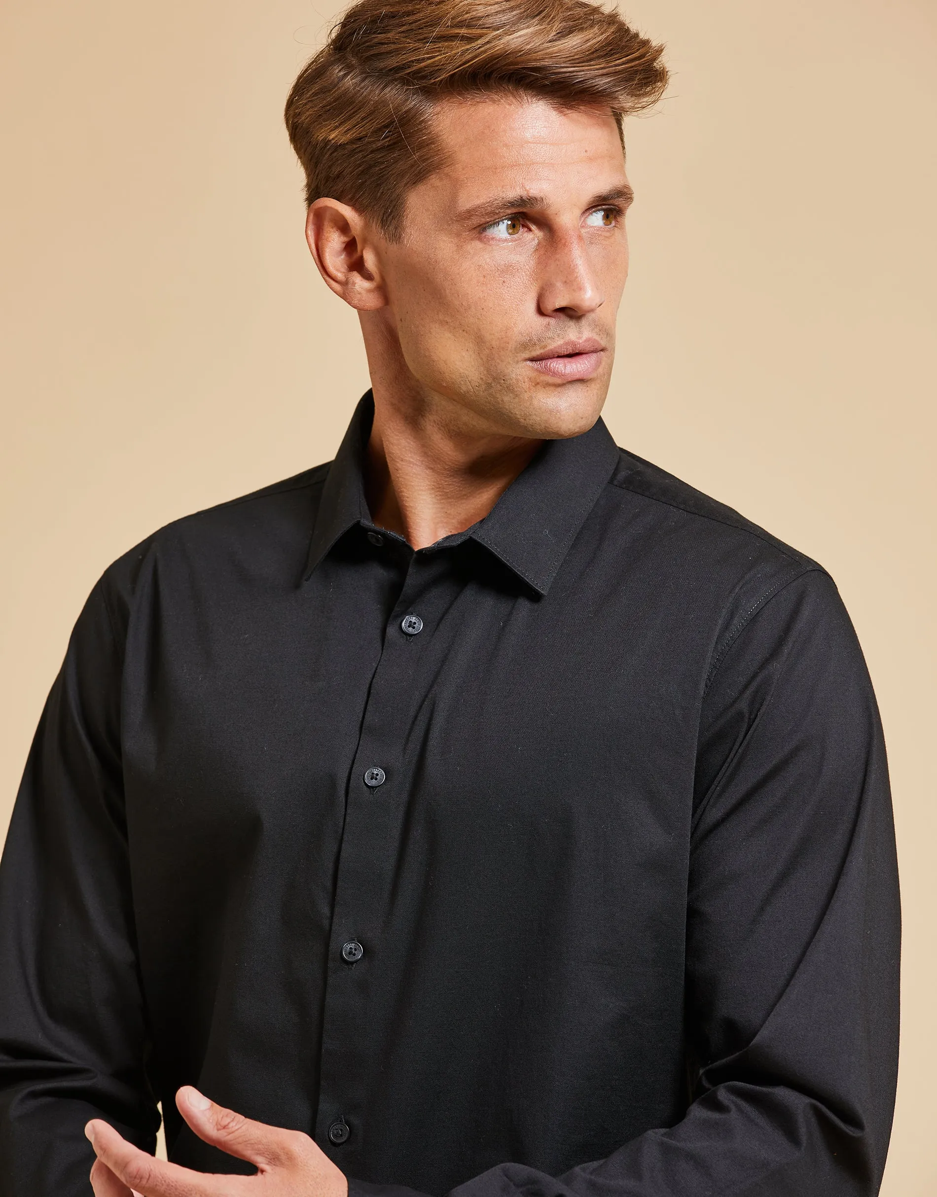 Threadbare Luxe Men's Black Long Sleeve Shirt sold by Threadbare product image thumbnail 4