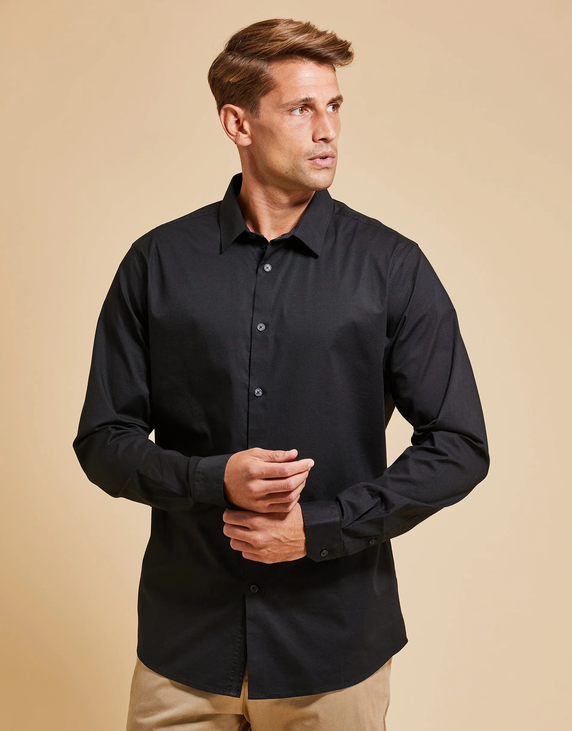Threadbare Luxe Men's Black Long Sleeve Shirt sold by Threadbare product image thumbnail 3