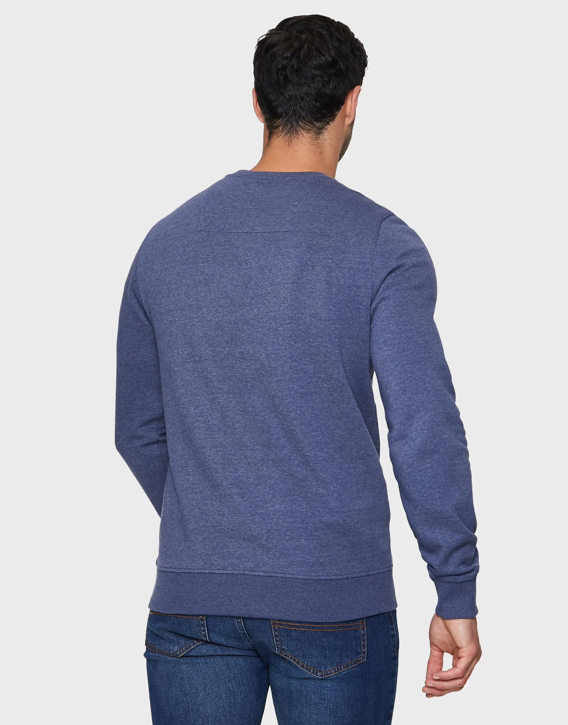 Threadbare Men's Denim Blue Crew Neck Sweatshirt sold by Threadbare product image thumbnail 2