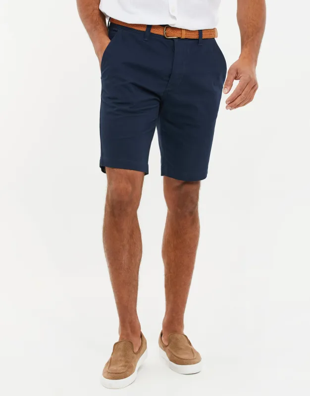 Threadbare Men's Navy Belted Chino Shorts sold by Threadbare