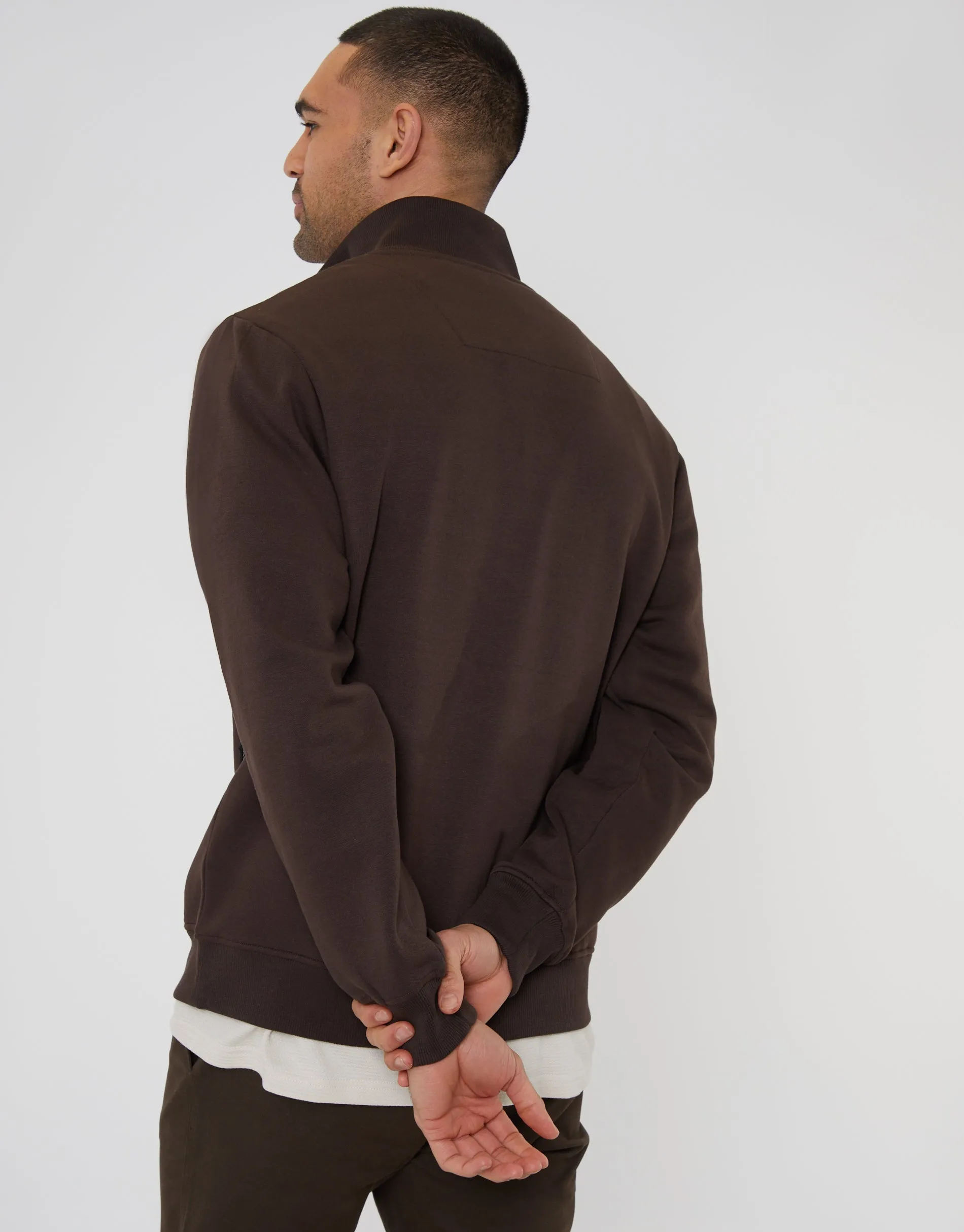 Threadbare Men's Chocolate Brown Quarter Zip Sweatshirt sold by Threadbare product image thumbnail 2