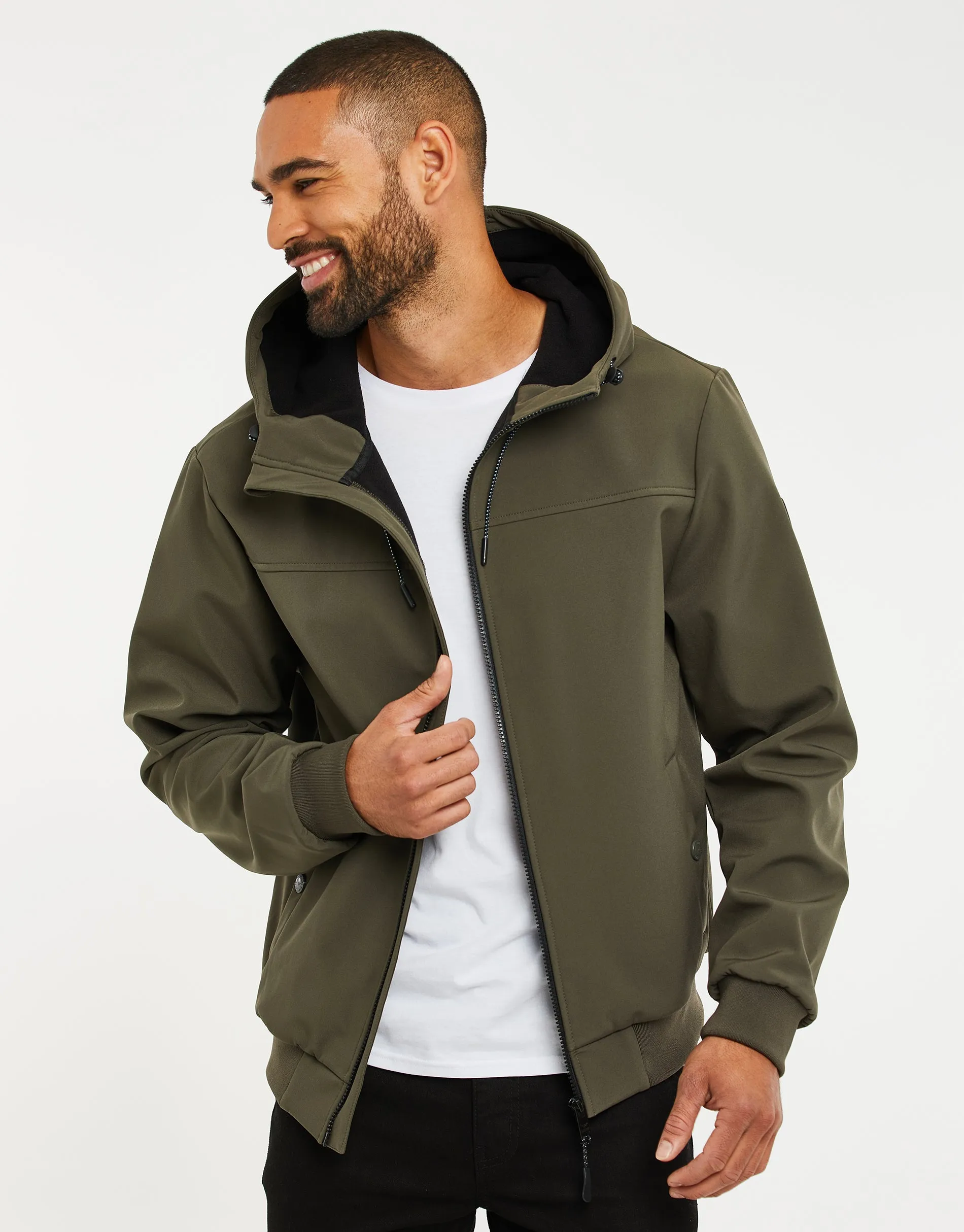 Men's Khaki Lightweight Hooded Jacket sold by Threadbare