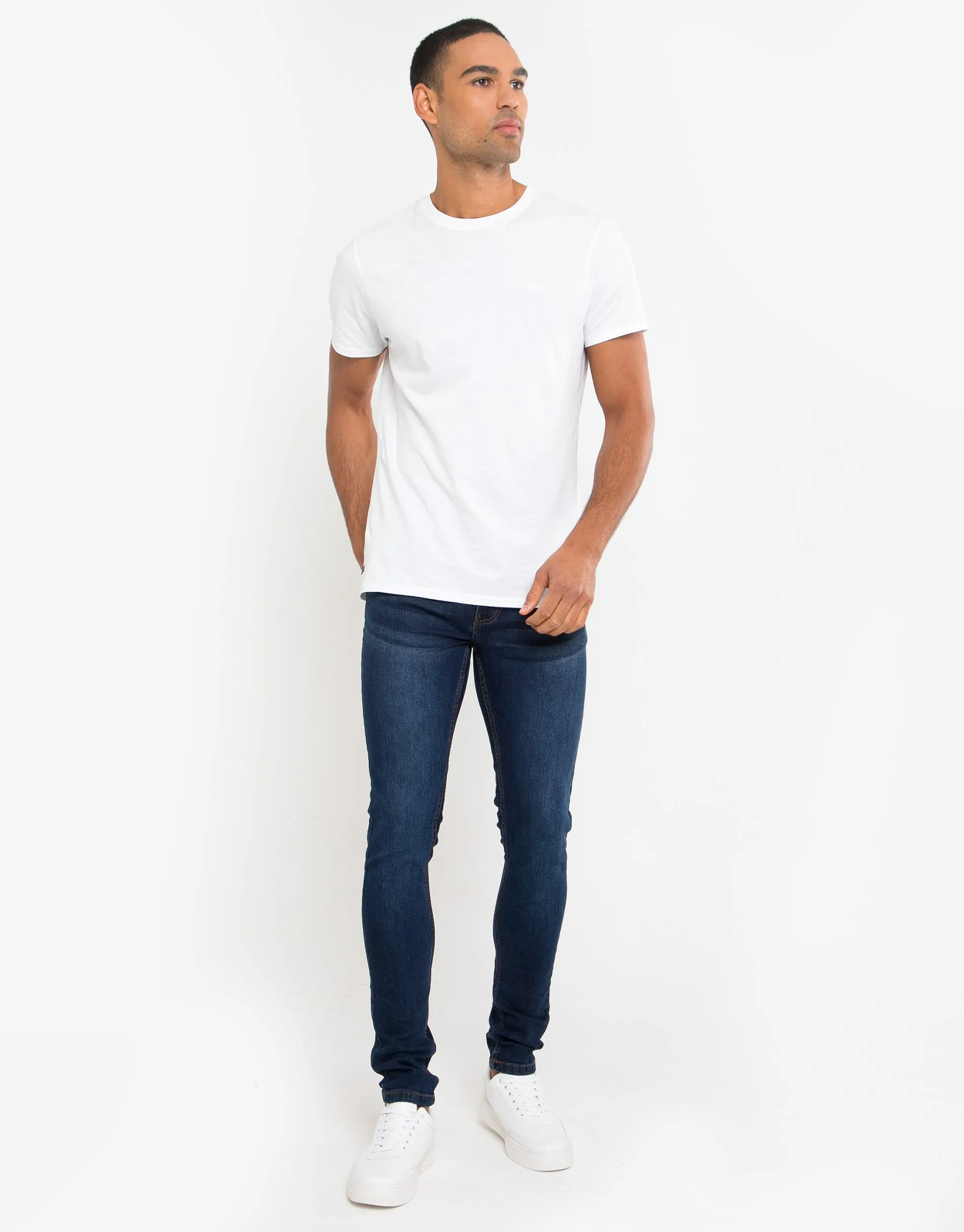 Men's Mid Blue Wash Skinny Jeans sold by Threadbare product image thumbnail 3