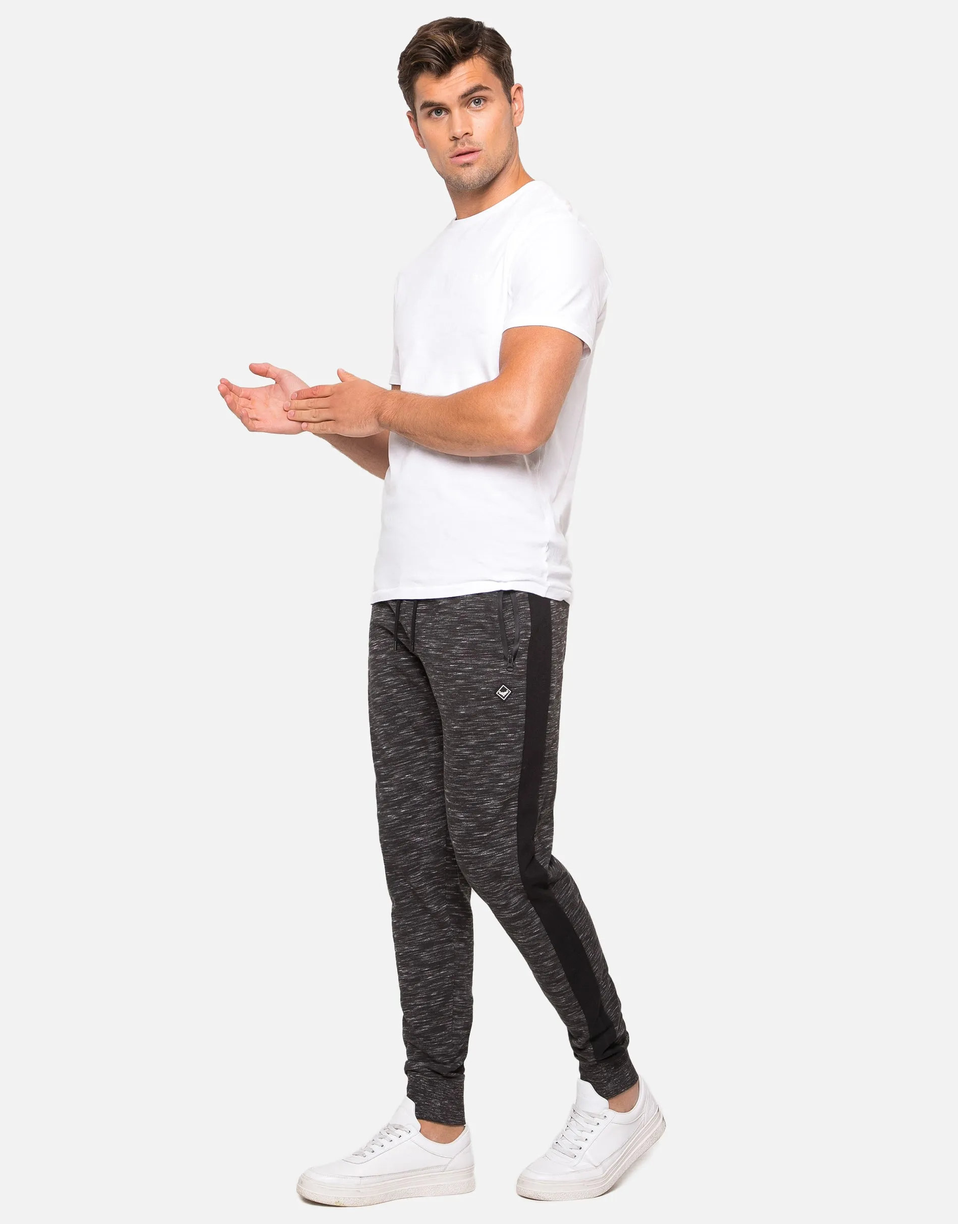 Men's Black Space Dye Joggers sold by Threadbare product image thumbnail 3