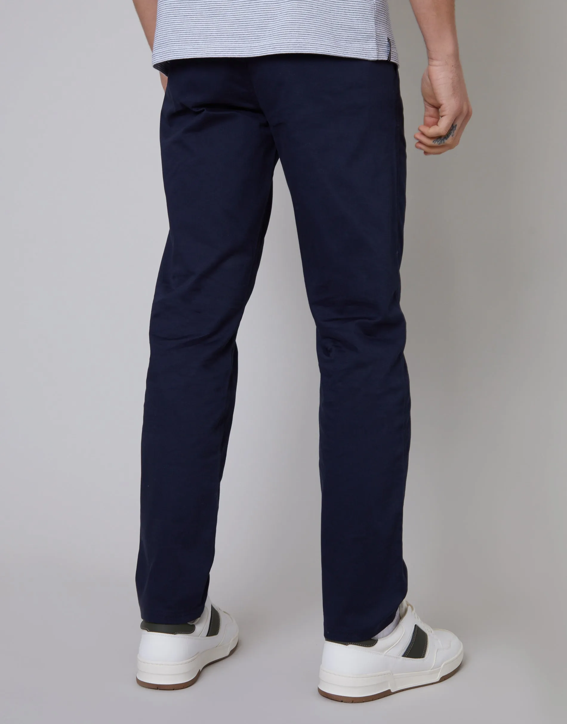 Navy Regular Fit Chino Trousers sold by Threadbare product image thumbnail 2
