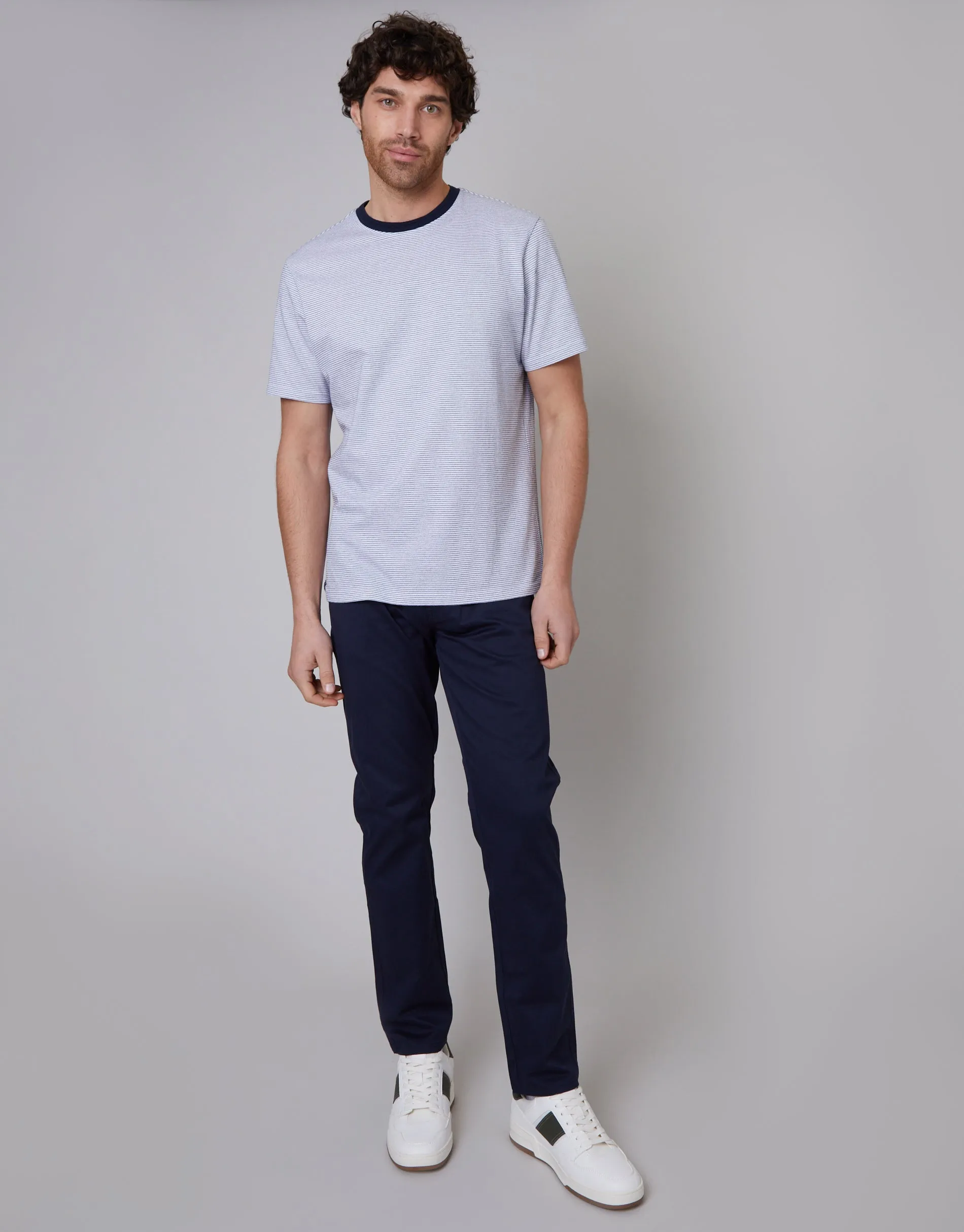 Navy Regular Fit Chino Trousers sold by Threadbare product image thumbnail 3