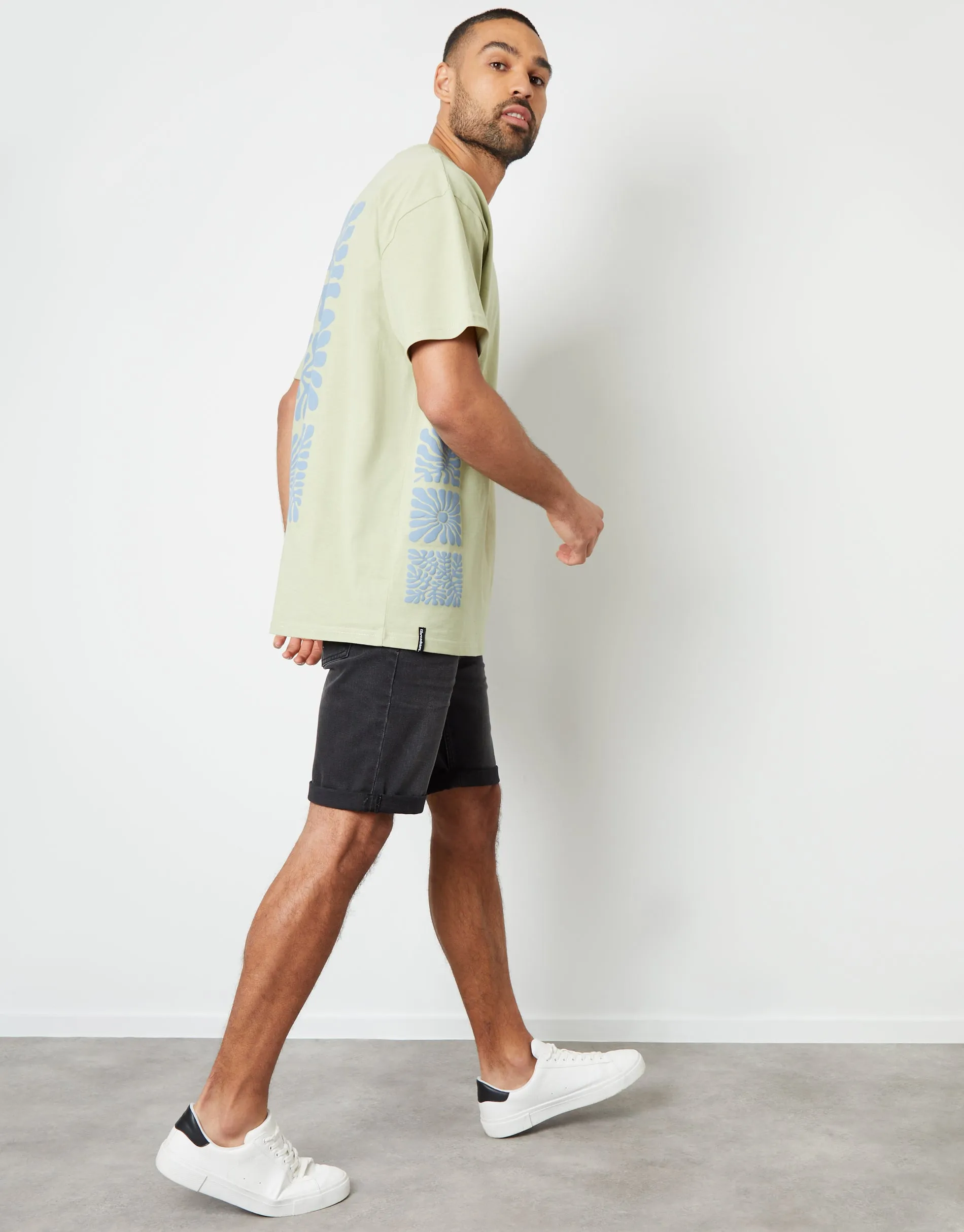 Sage Green Graphic Print Oversized T-Shirt sold by Threadbare product image thumbnail 3