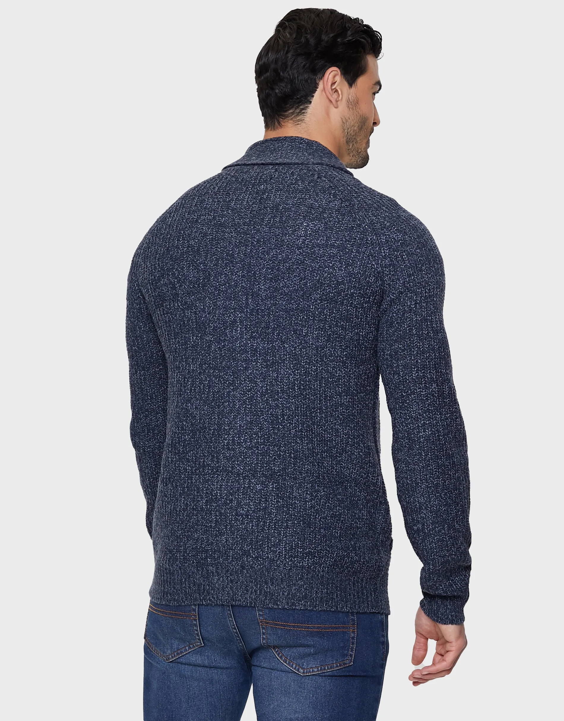 Men's Navy Shawl Cardigan sold by Threadbare product image thumbnail 2