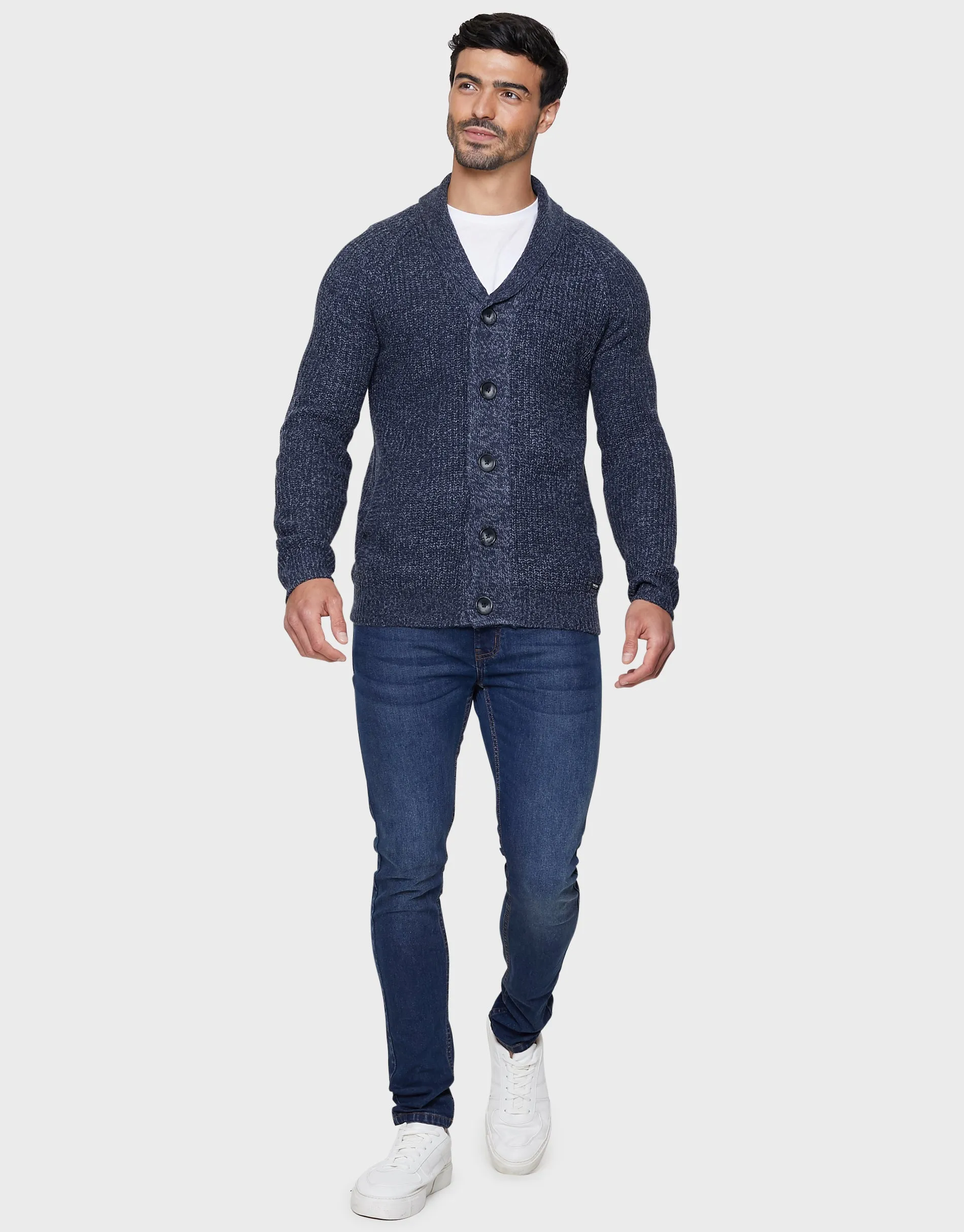 Men's Navy Shawl Cardigan sold by Threadbare product image thumbnail 3