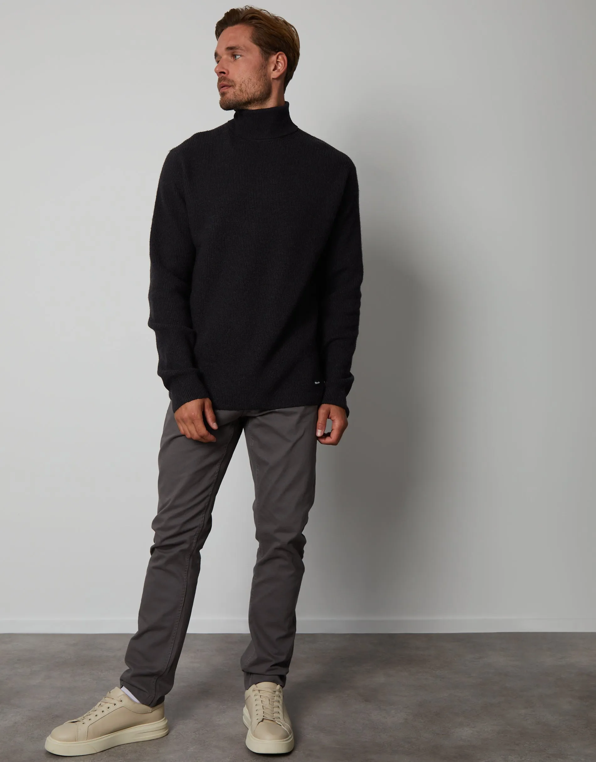 Men's Black Ribbed Roll Neck Jumper sold by Threadbare product image thumbnail 3