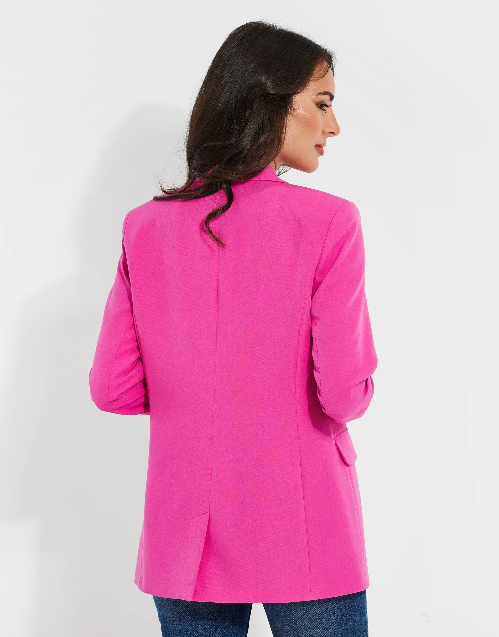 Women's Pink Single Breasted Relaxed Fit Blazer sold by Threadbare product image thumbnail 2