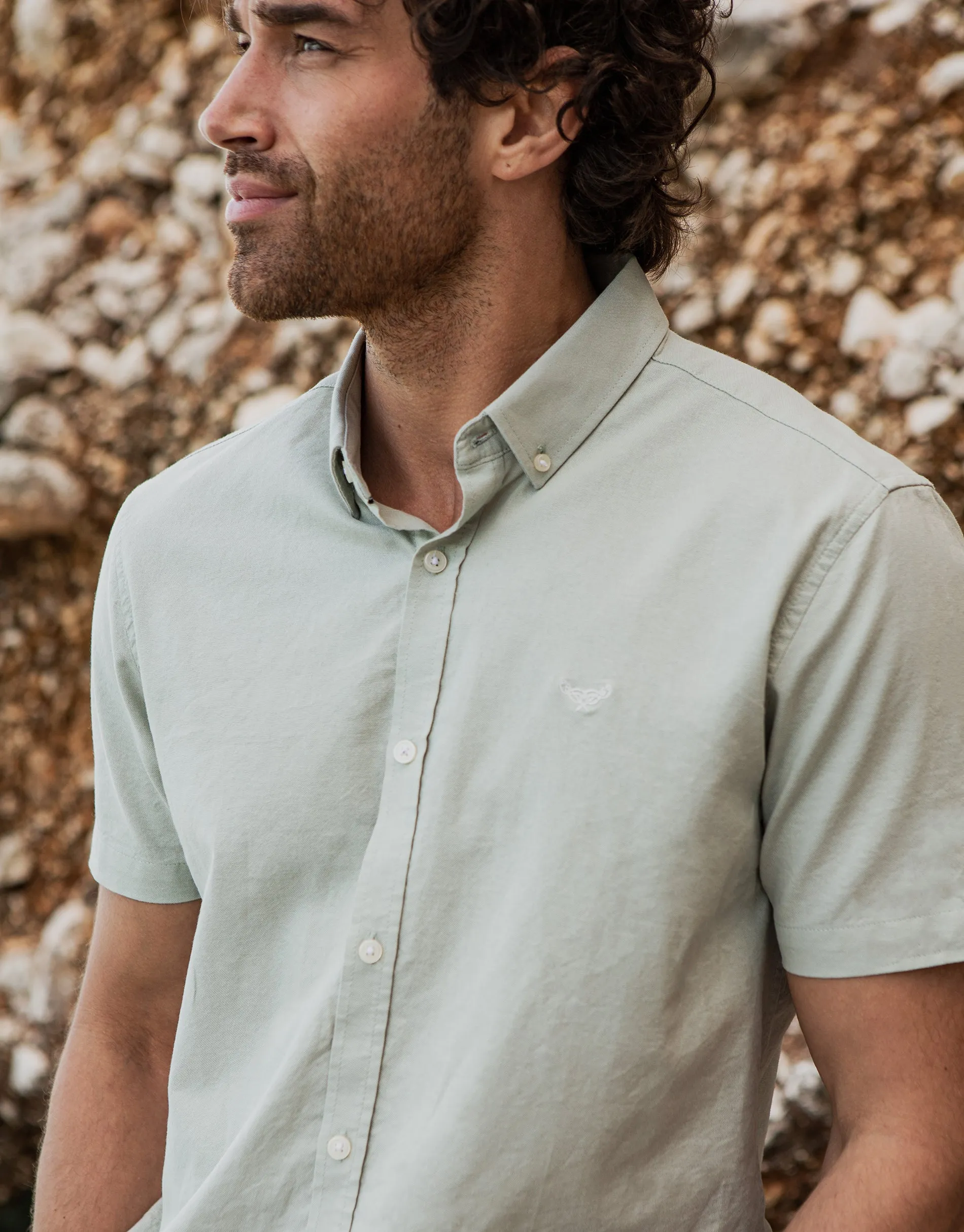 Sage GreenShort Sleeve Shirt sold by Threadbare product image thumbnail 4