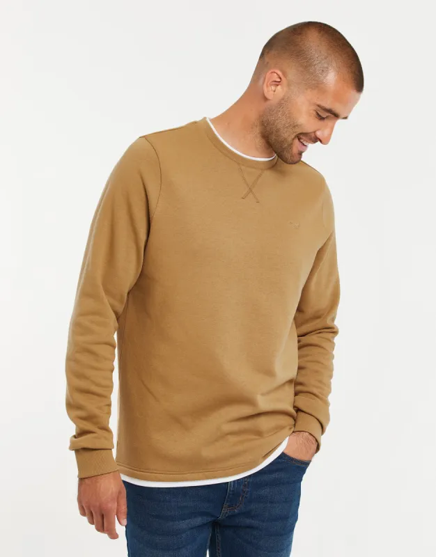 Men's Camel Mock T-Shirt Sweatshirt sold by Threadbare