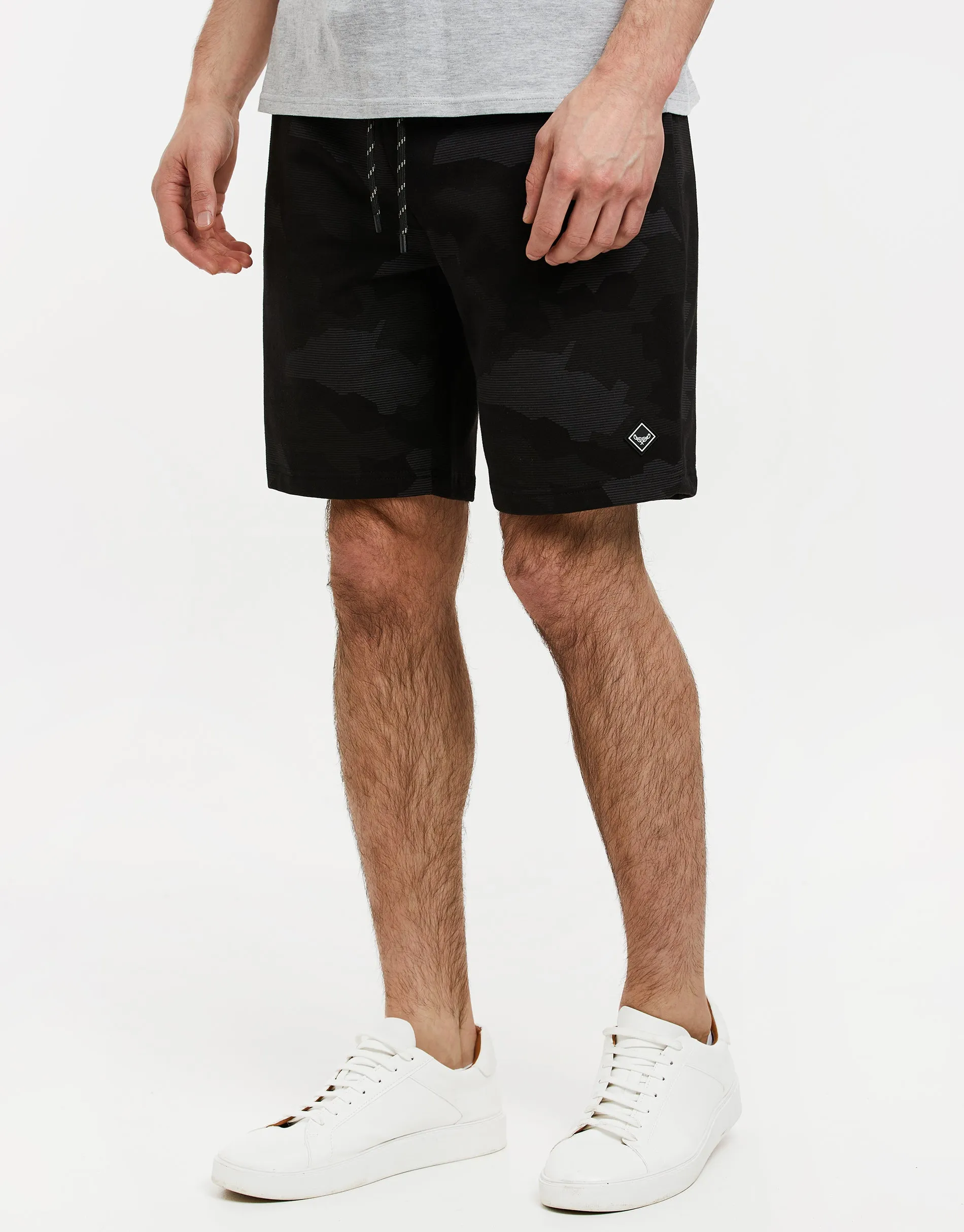 Threadbare Men's Charcoal Grey Camo Sweat Shorts sold by Threadbare