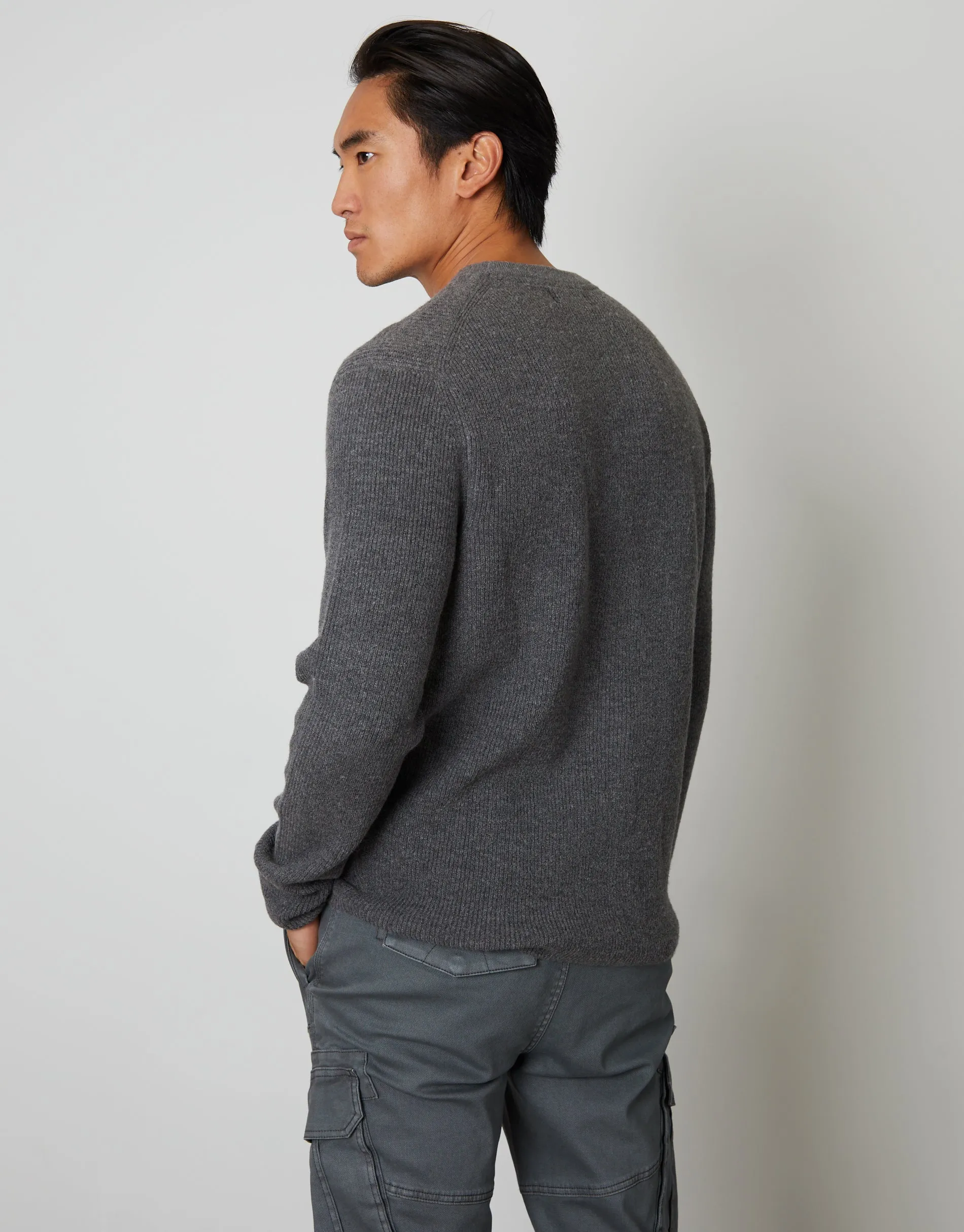 Men's Grey Knitted Crew Neck Jumper sold by Threadbare product image thumbnail 4