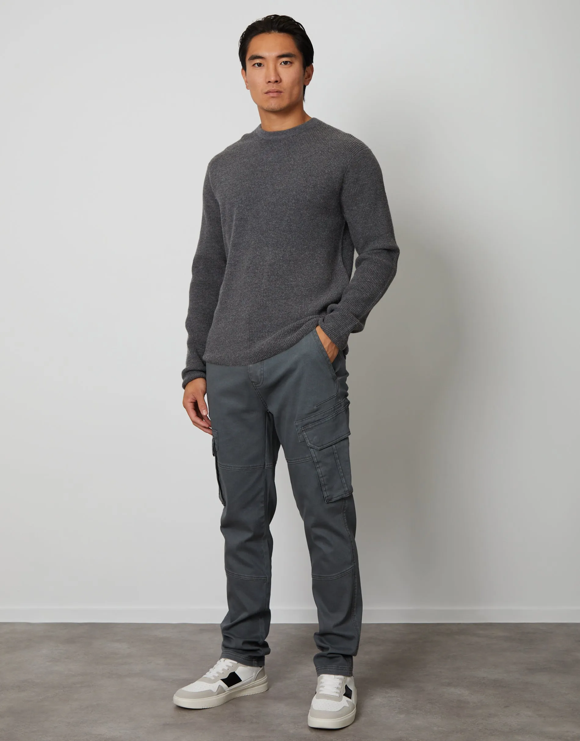 Men's Grey Knitted Crew Neck Jumper sold by Threadbare product image thumbnail 5