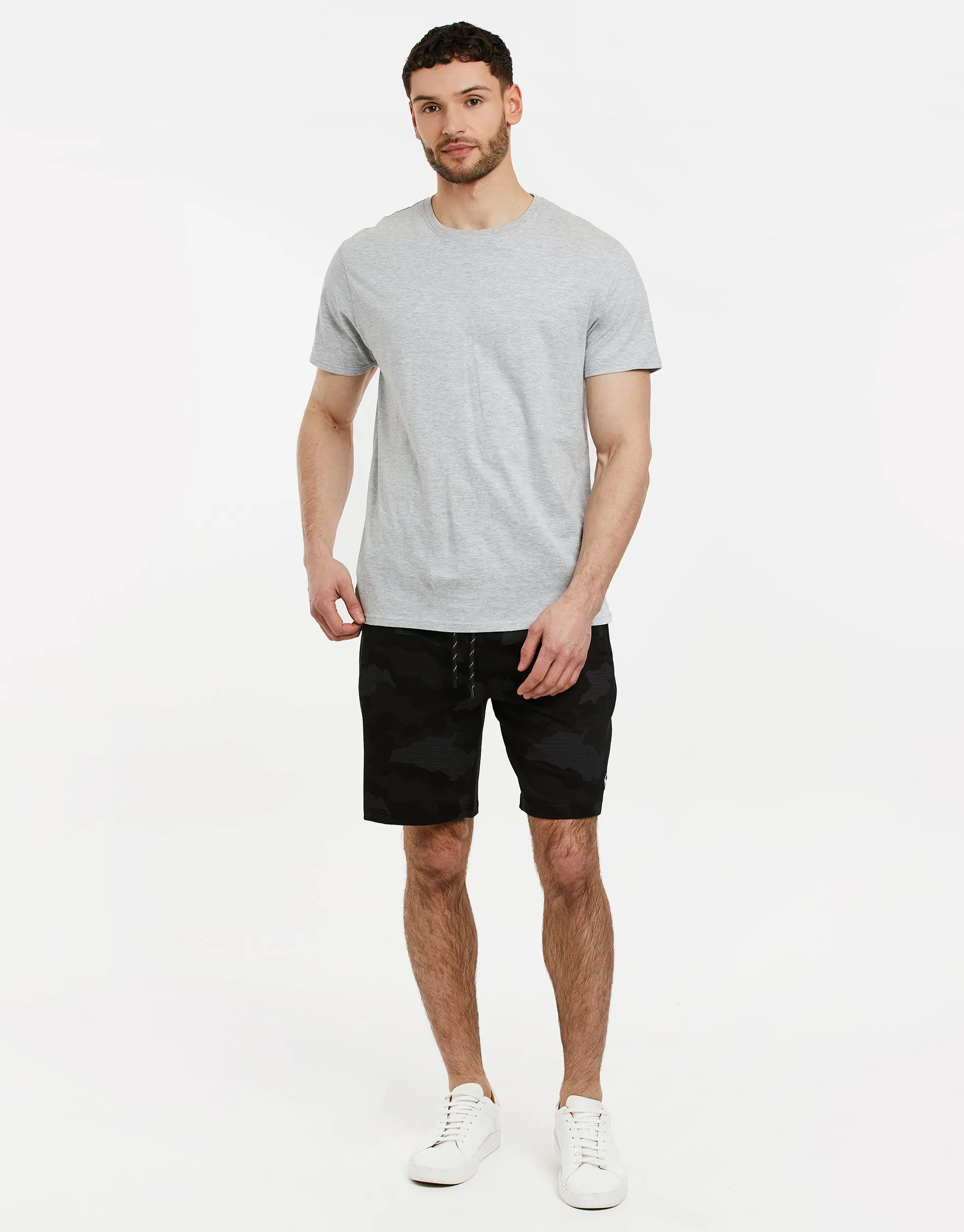 Threadbare Men's Charcoal Grey Camo Sweat Shorts sold by Threadbare product image thumbnail 3