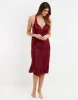 Women's Burgundy Satin Halterneck Night Dress sold by Threadbare