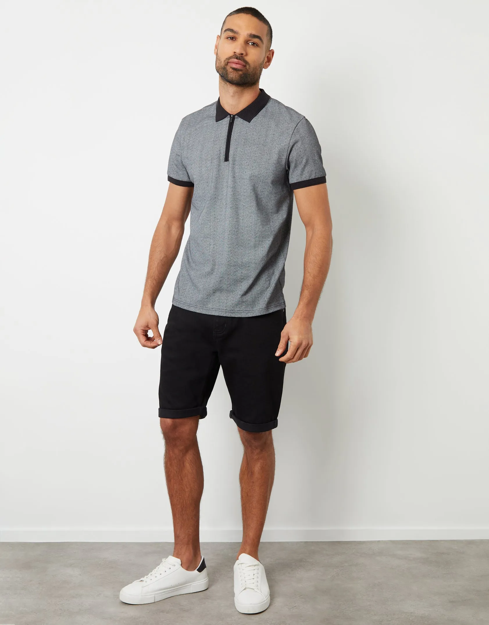 Men's Black Denim Shorts sold by Threadbare product image thumbnail 3