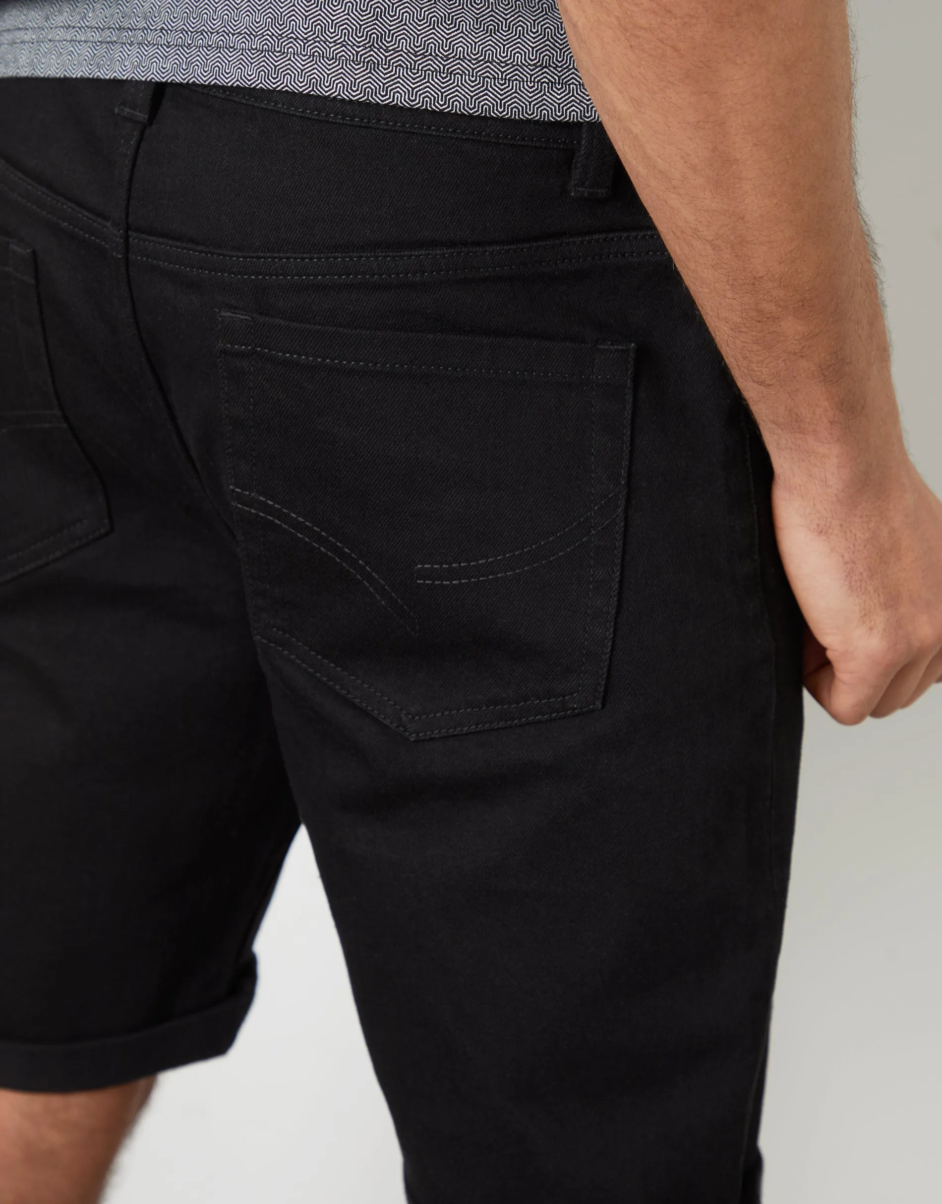 Men's Black Denim Shorts sold by Threadbare product image thumbnail 4