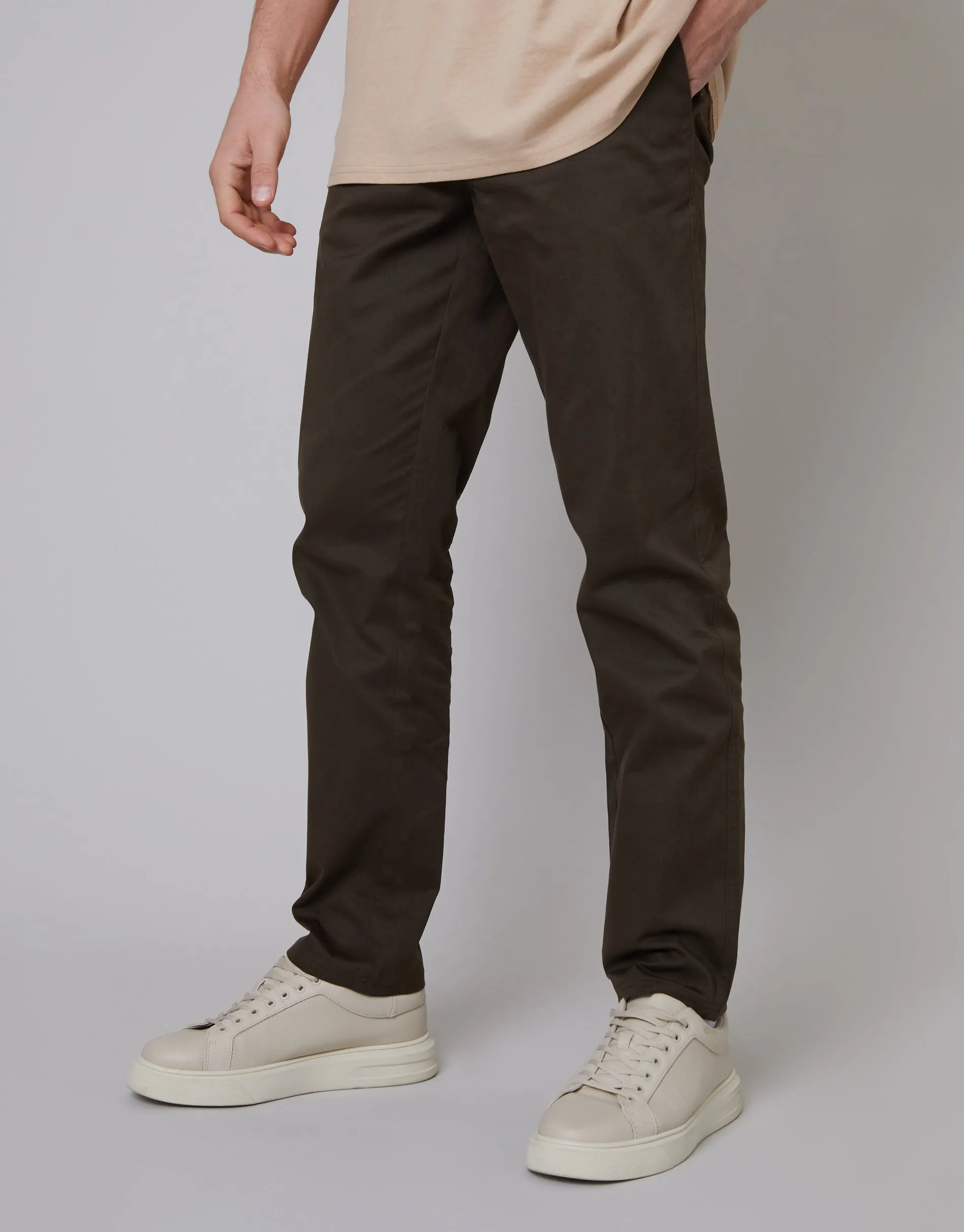 Brown Regular Fit Chino Trousers sold by Threadbare