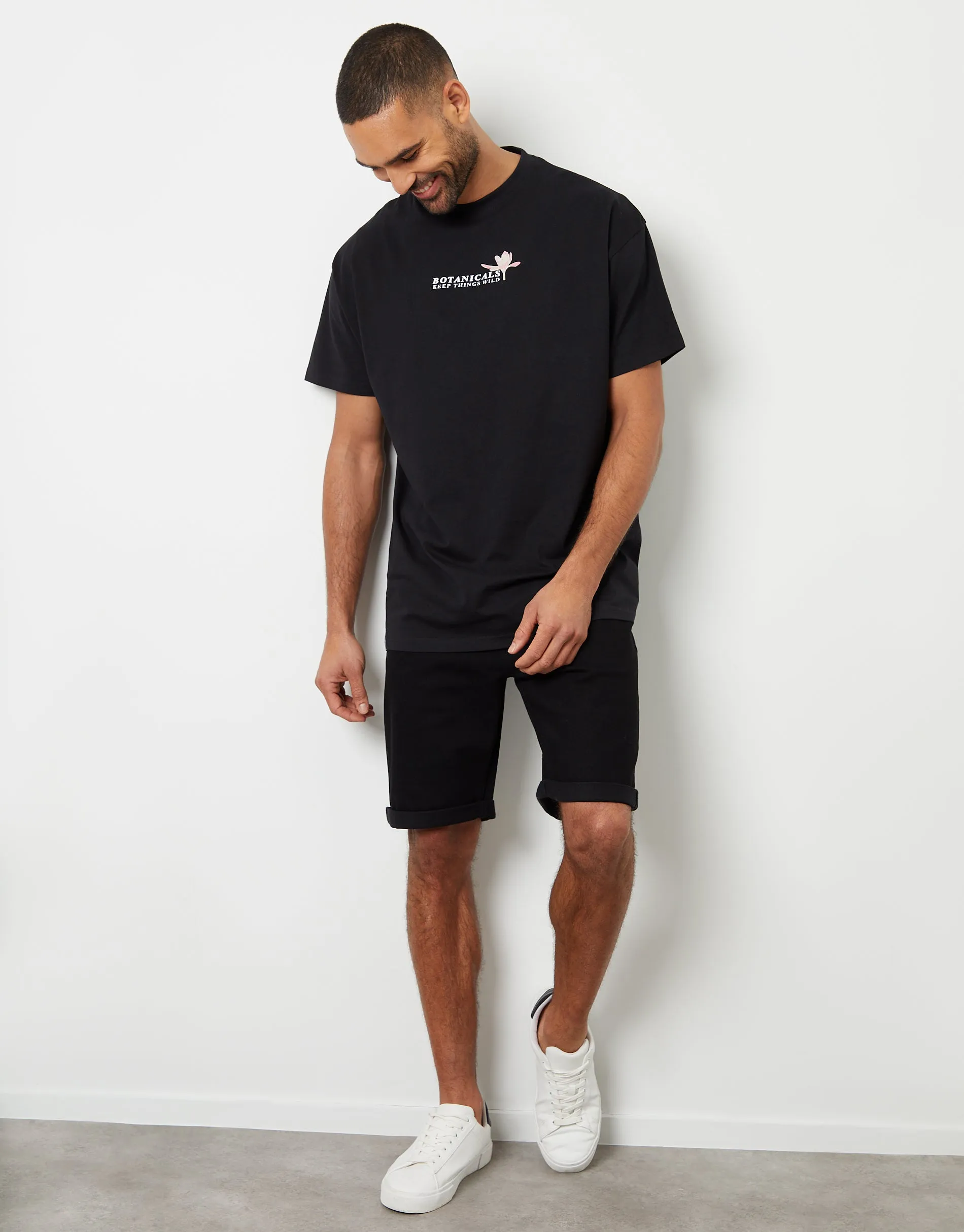 Black Floral Graphic Print Oversized T-Shirt sold by Threadbare product image thumbnail 3