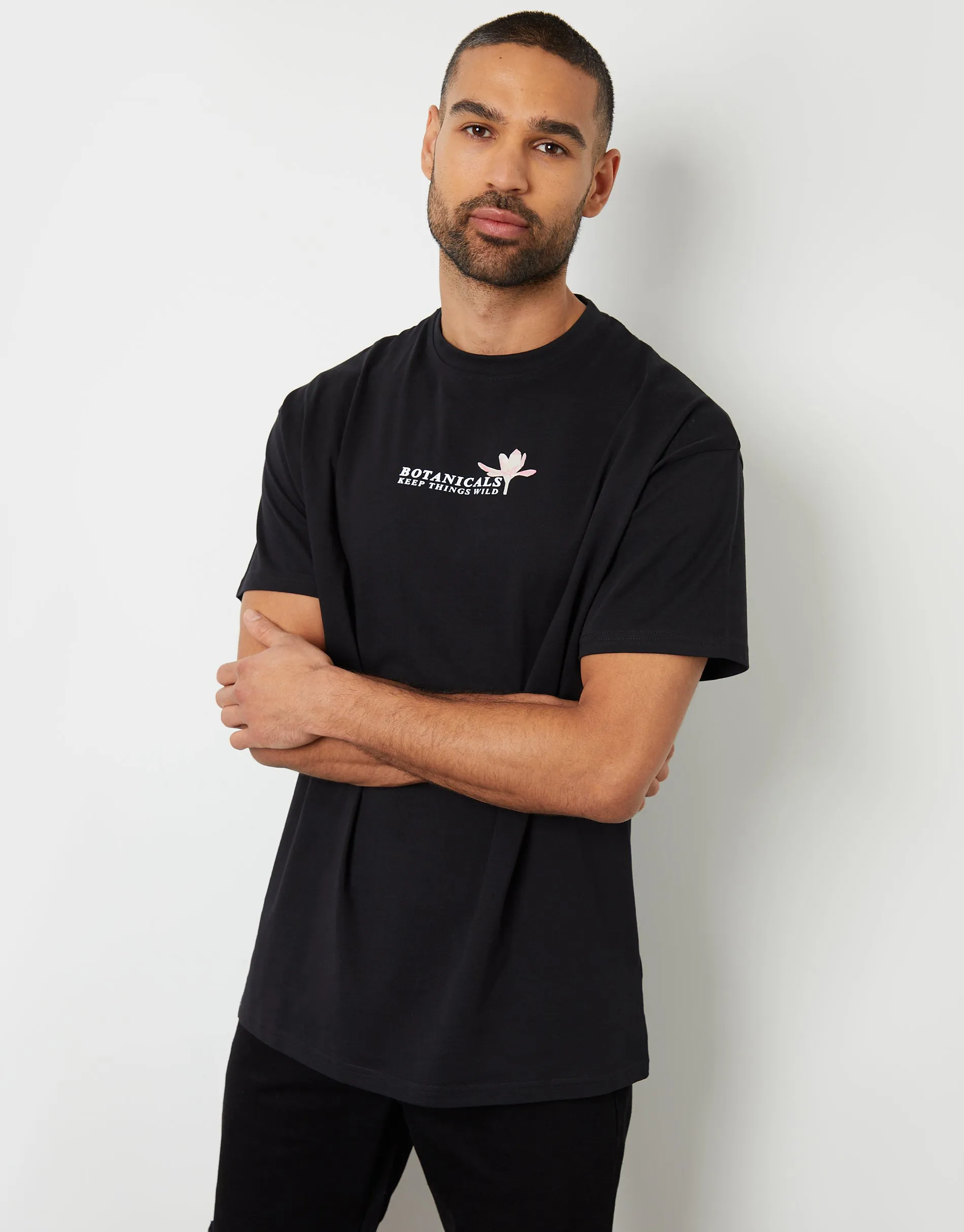 Black Floral Graphic Print Oversized T-Shirt sold by Threadbare product image thumbnail 2