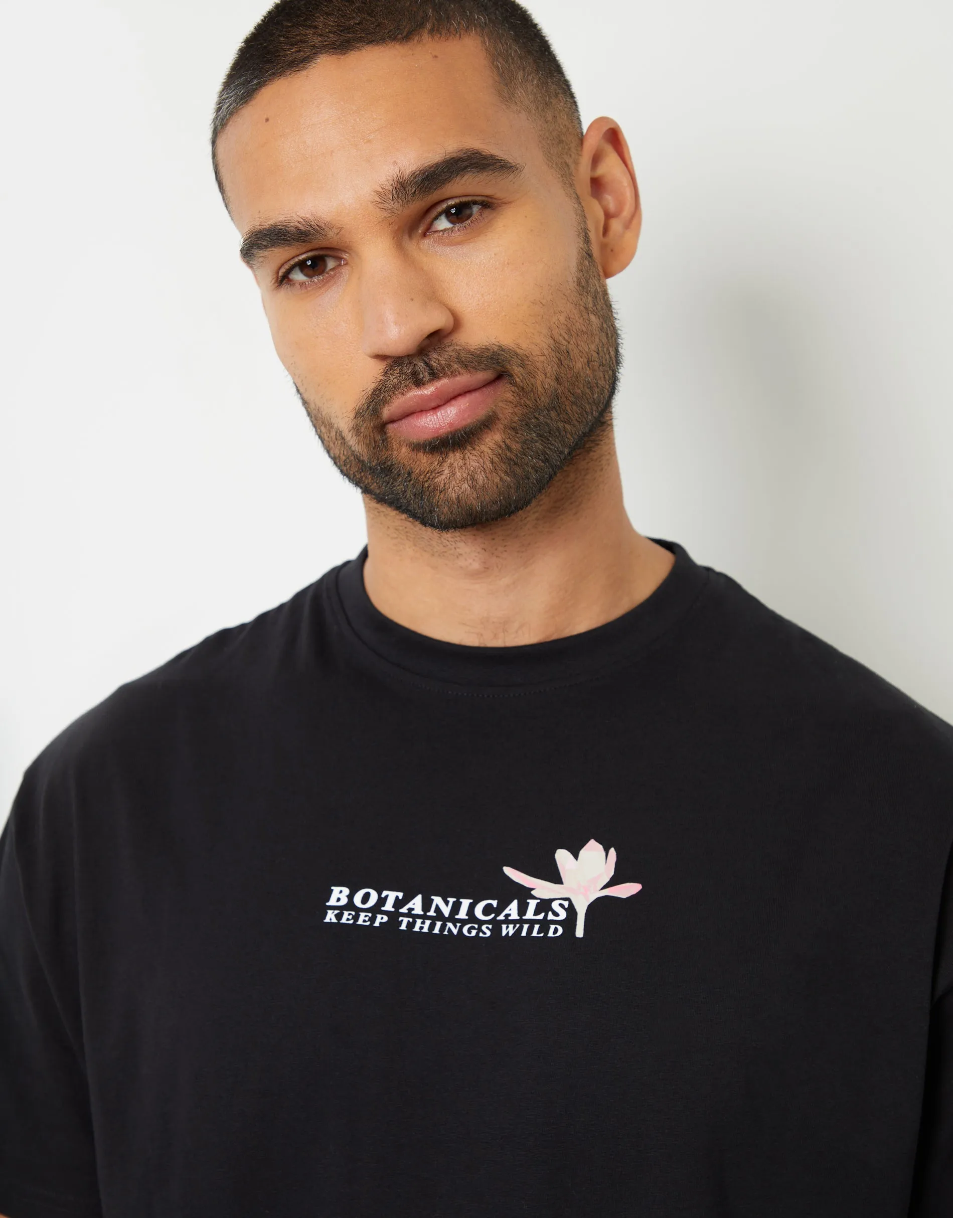 Black Floral Graphic Print Oversized T-Shirt sold by Threadbare product image thumbnail 4