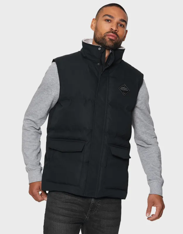 Men's Black Padded Gilet sold by Threadbare