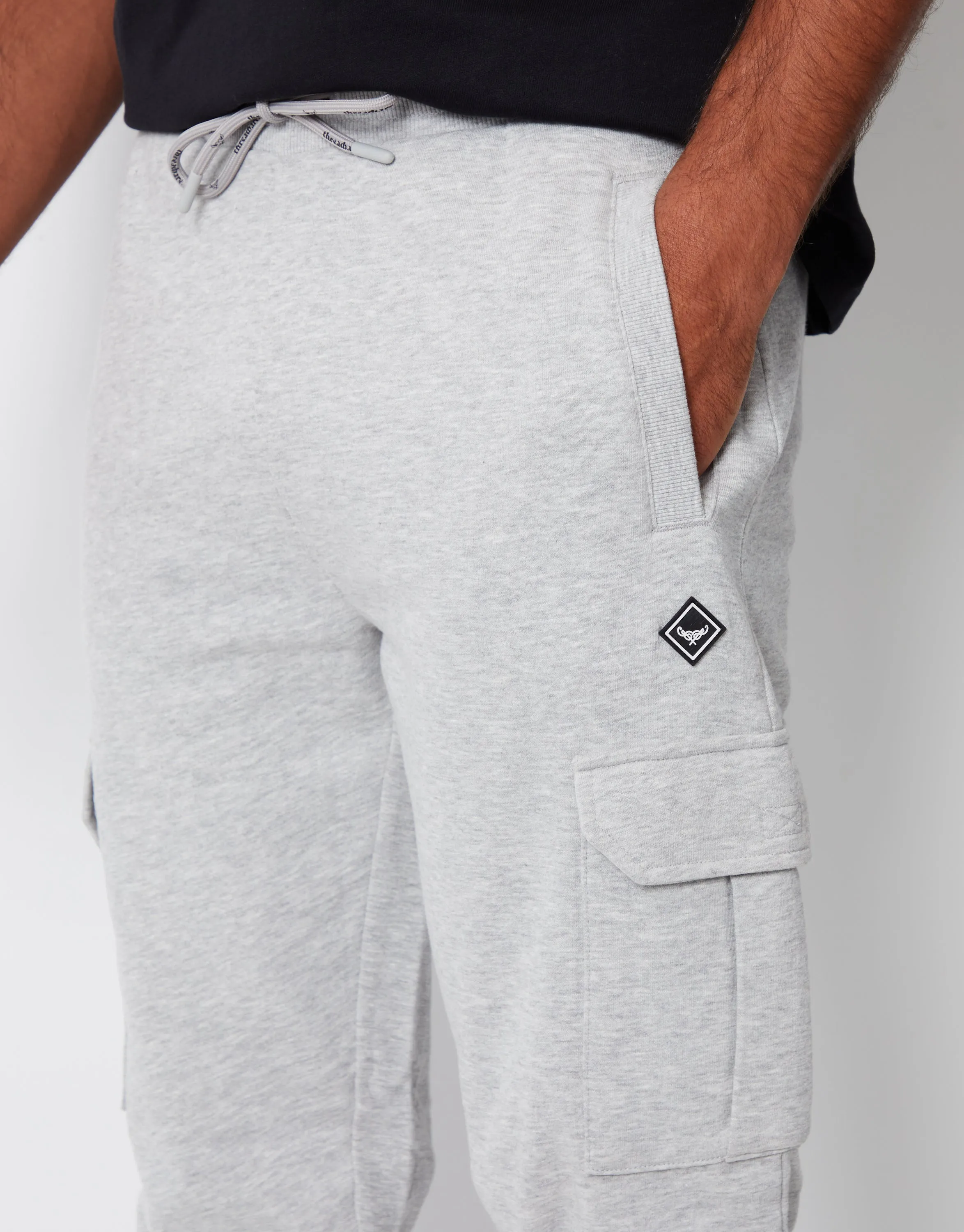 Grey Marl Cargo Style Joggers sold by Threadbare product image thumbnail 4