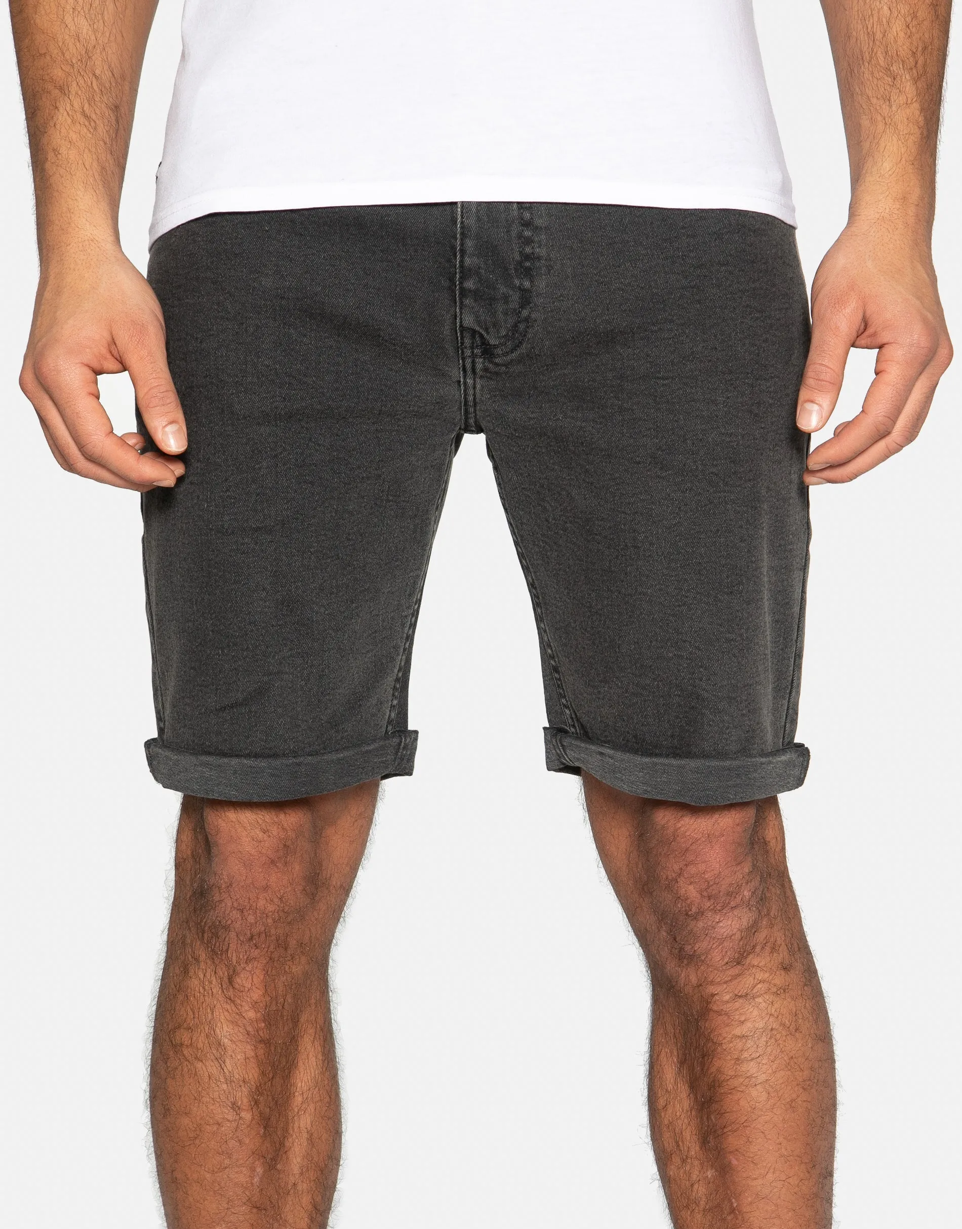 Men's Grey Wash Denim Shorts sold by Threadbare product image thumbnail 4