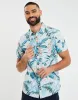 Men's Mint Hawaiian Floral Print Short Sleeve Shirt sold by Threadbare