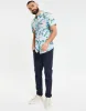Men's Mint Hawaiian Floral Print Short Sleeve Shirt sold by Threadbare