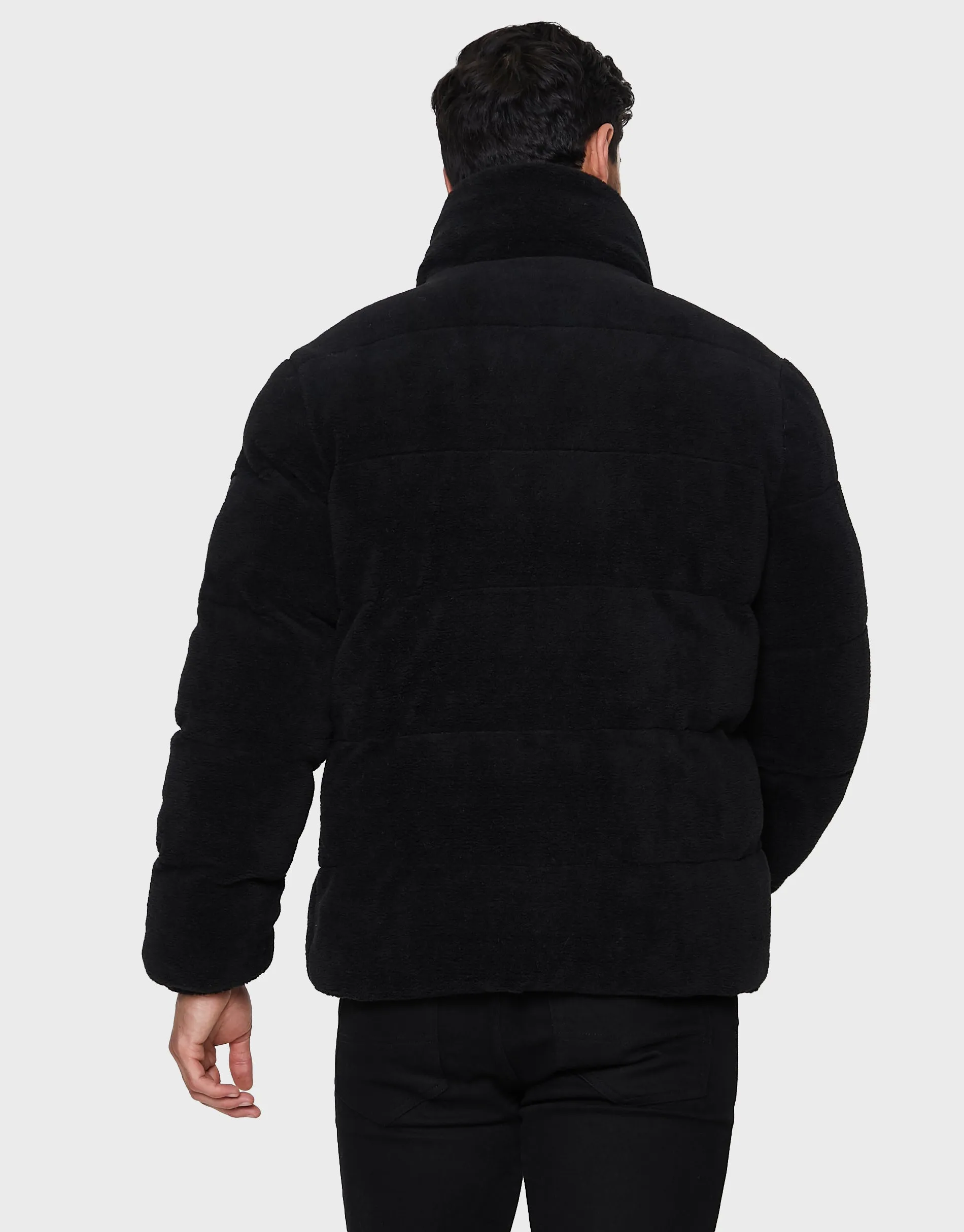 Men's Black Faux Borg Jacket sold by Threadbare product image thumbnail 2