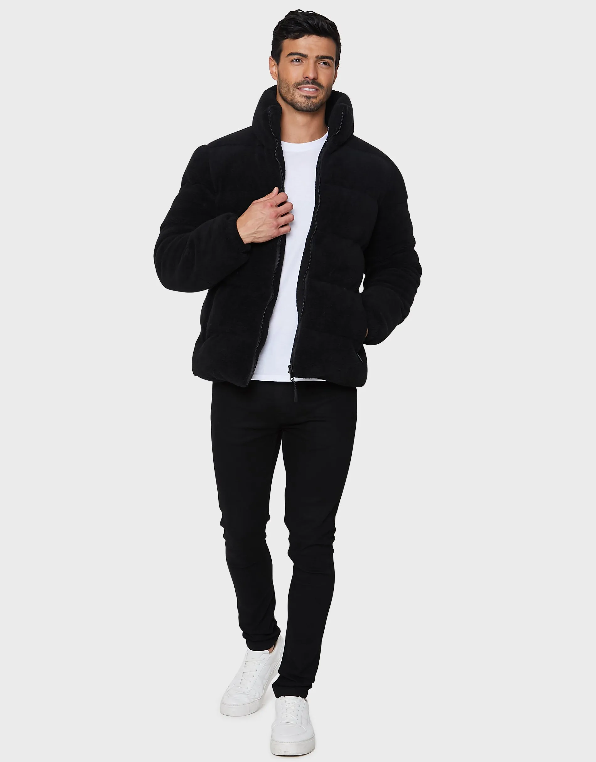 Men's Black Faux Borg Jacket sold by Threadbare product image thumbnail 3