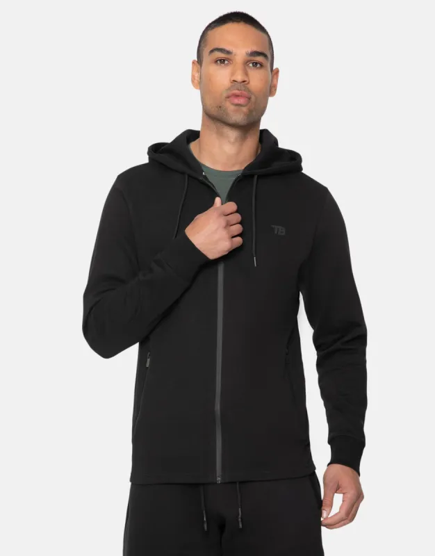 Men's Black Zip-Through Gym Hoodie sold by Threadbare