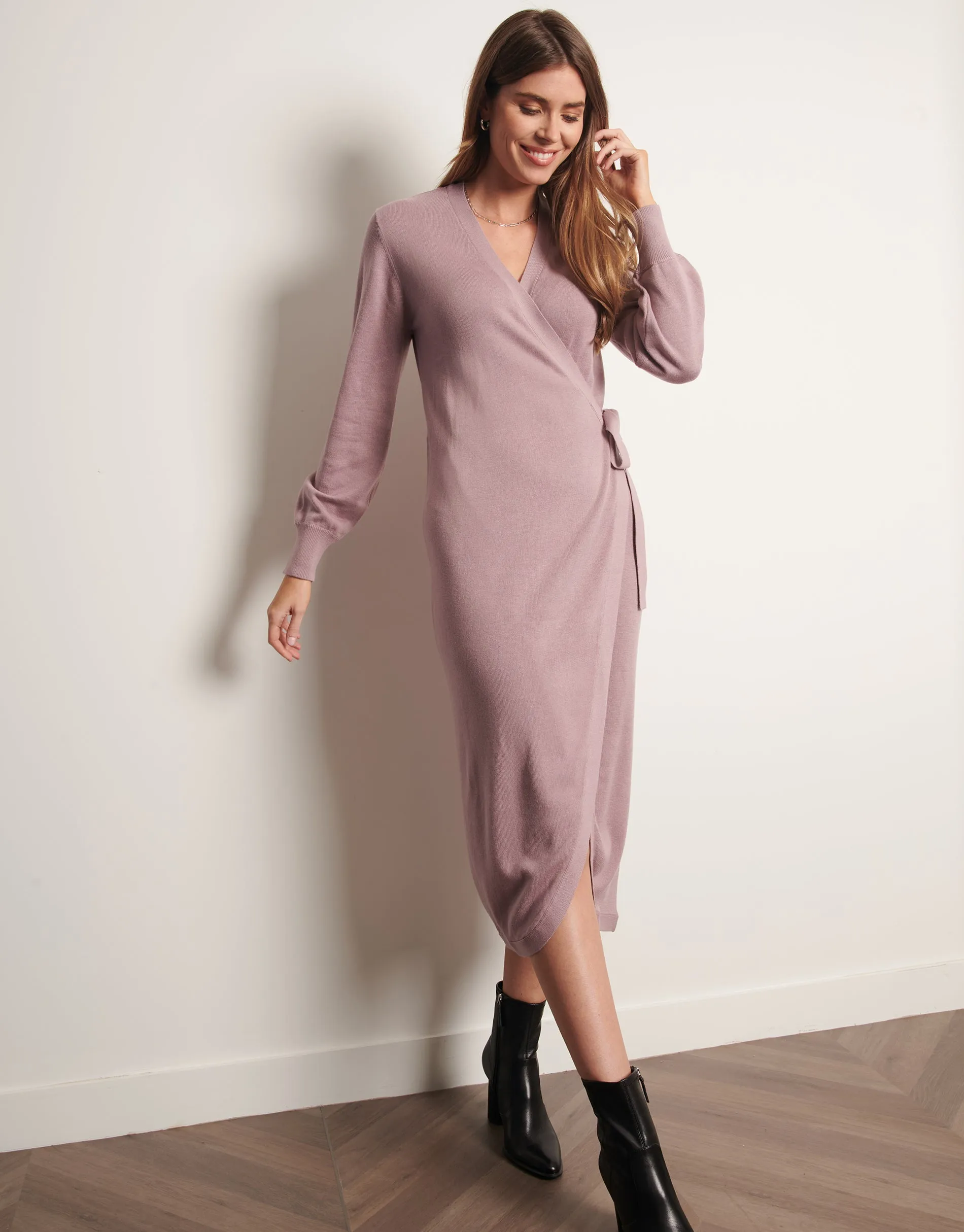 Women's Purple Midi Wrap Dress sold by Threadbare product image thumbnail 3