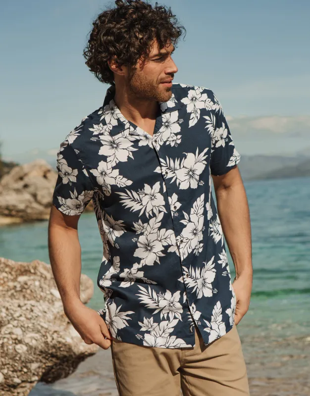 Men's Midnight Blue Floral Short Sleeve Shirt sold by Threadbare
