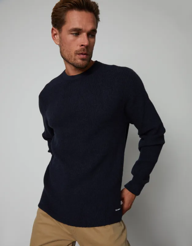 Men's Navy Knitted Crew Neck Jumper sold by Threadbare